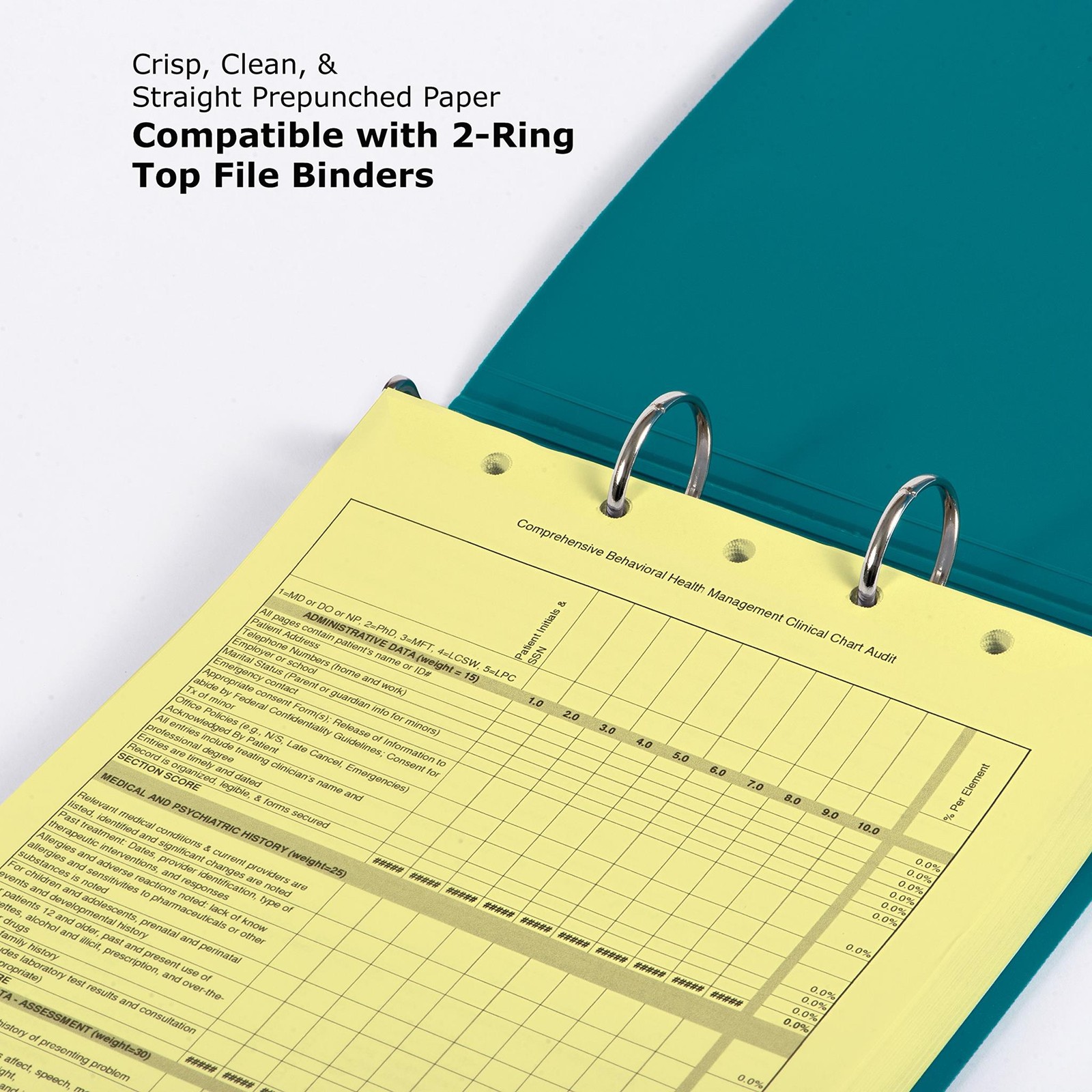 PrintWorks Professional Pre Punched Paper, 5 Hole Punch Top For Top Punch Binder