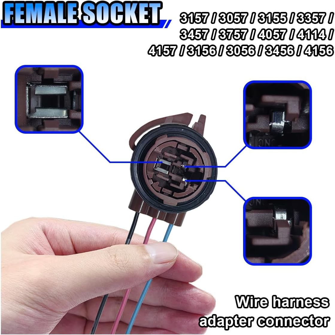 2PCS Pre-Wired Socket Harness Adapters with Pigtail Connectors, Co Size: 2Pack