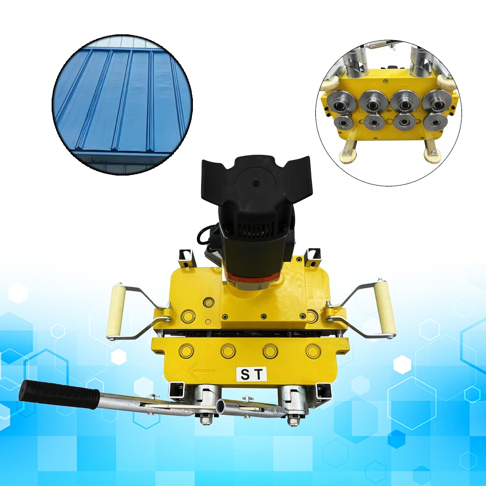 220V 2.4KW Metal Roof Roll Former 0.5-0.8mm Panel Seamer for 820/760 Type