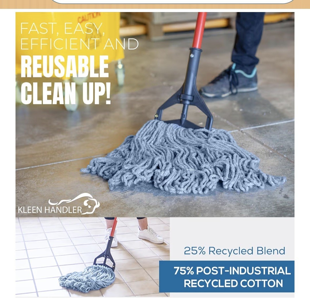 Bison Life KLEEN HANDLER Nano Microbial General Cleaning Mop – 24 Replacements