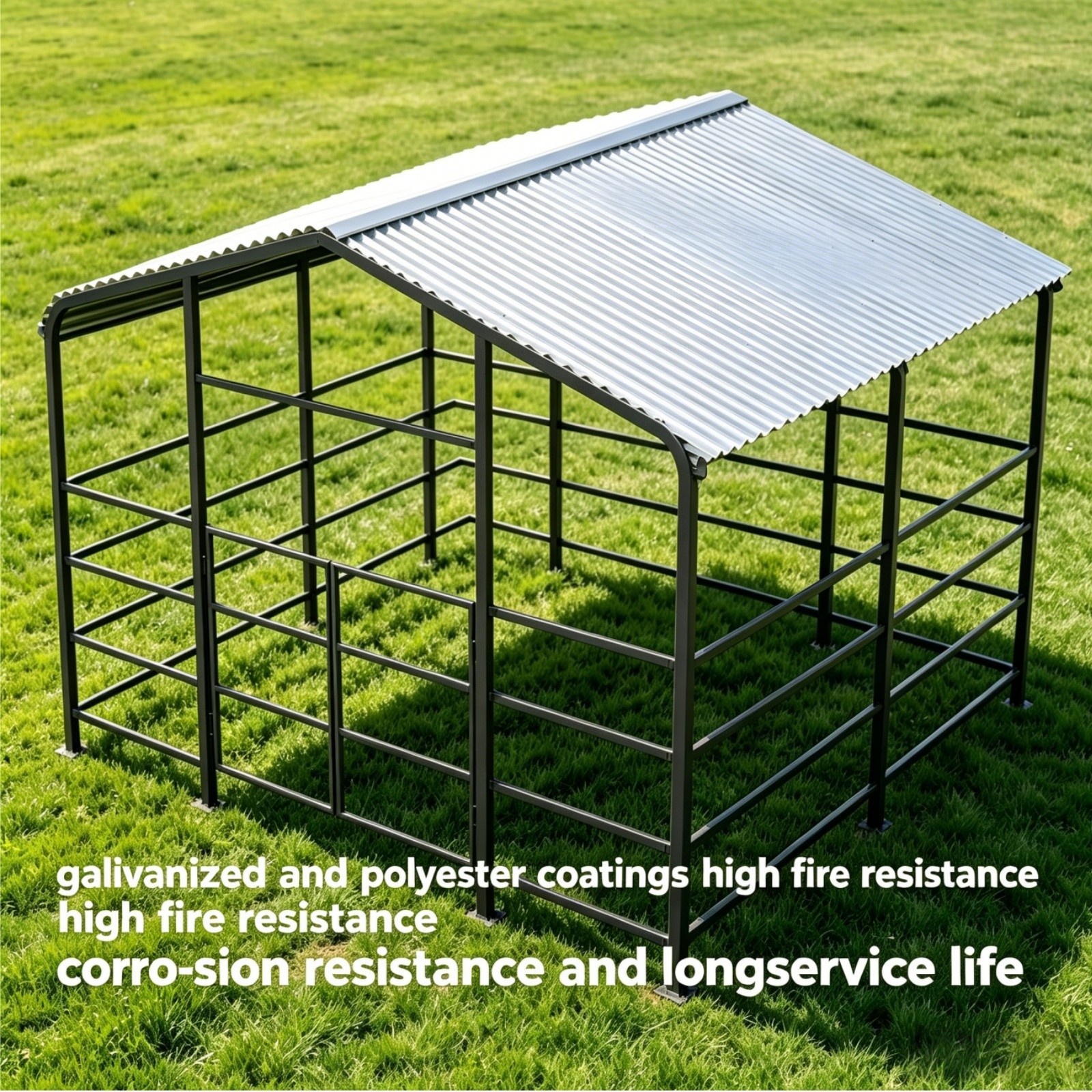 13×20 ft Heavy Duty Galvanized Steel Livestock Shelter Farm Animal Corral Shed