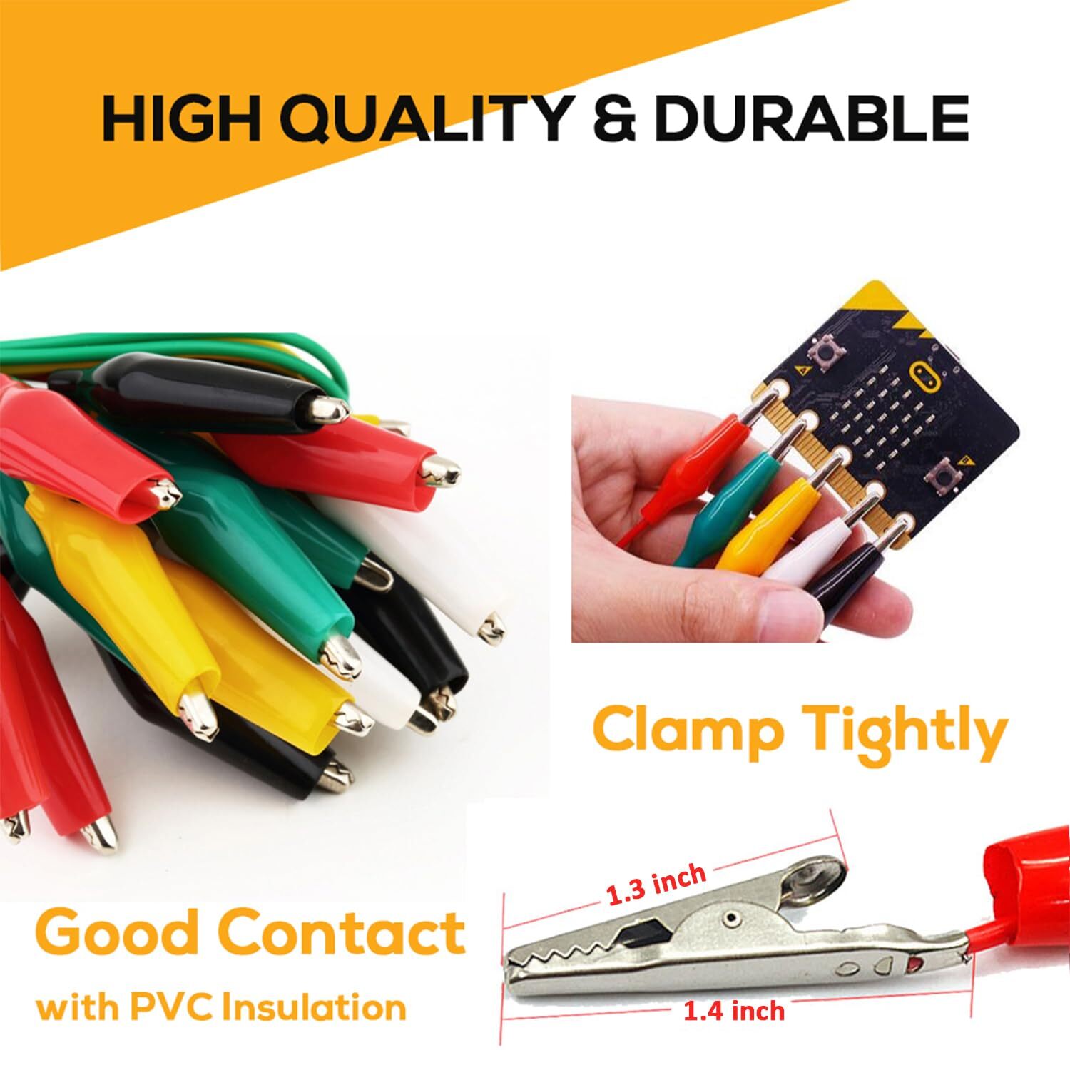 10PCS Double-ended Wire Crocodile Alligator Clips Test Leads Jumper Cable