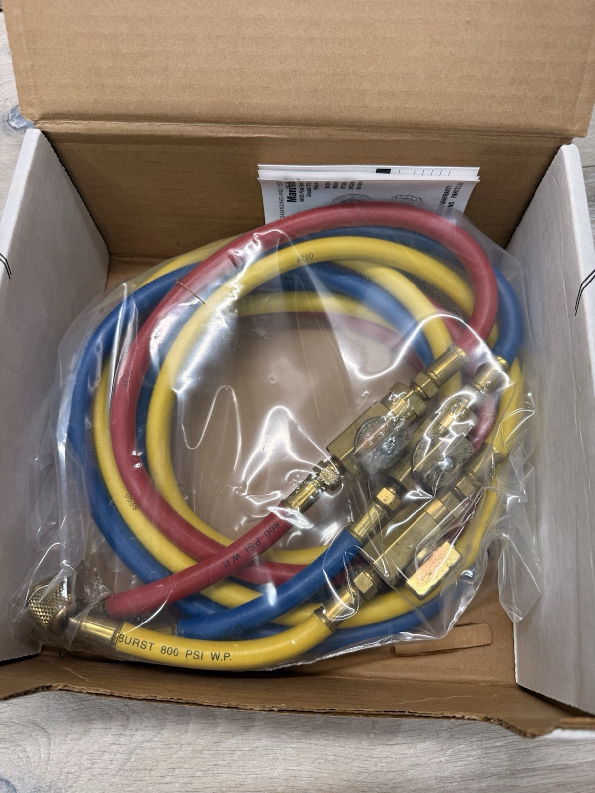 NOS JB Industries M8-5GY5 Manifold Gauge Set R12 R22 R502 W/ 60″ Hoses Brand New