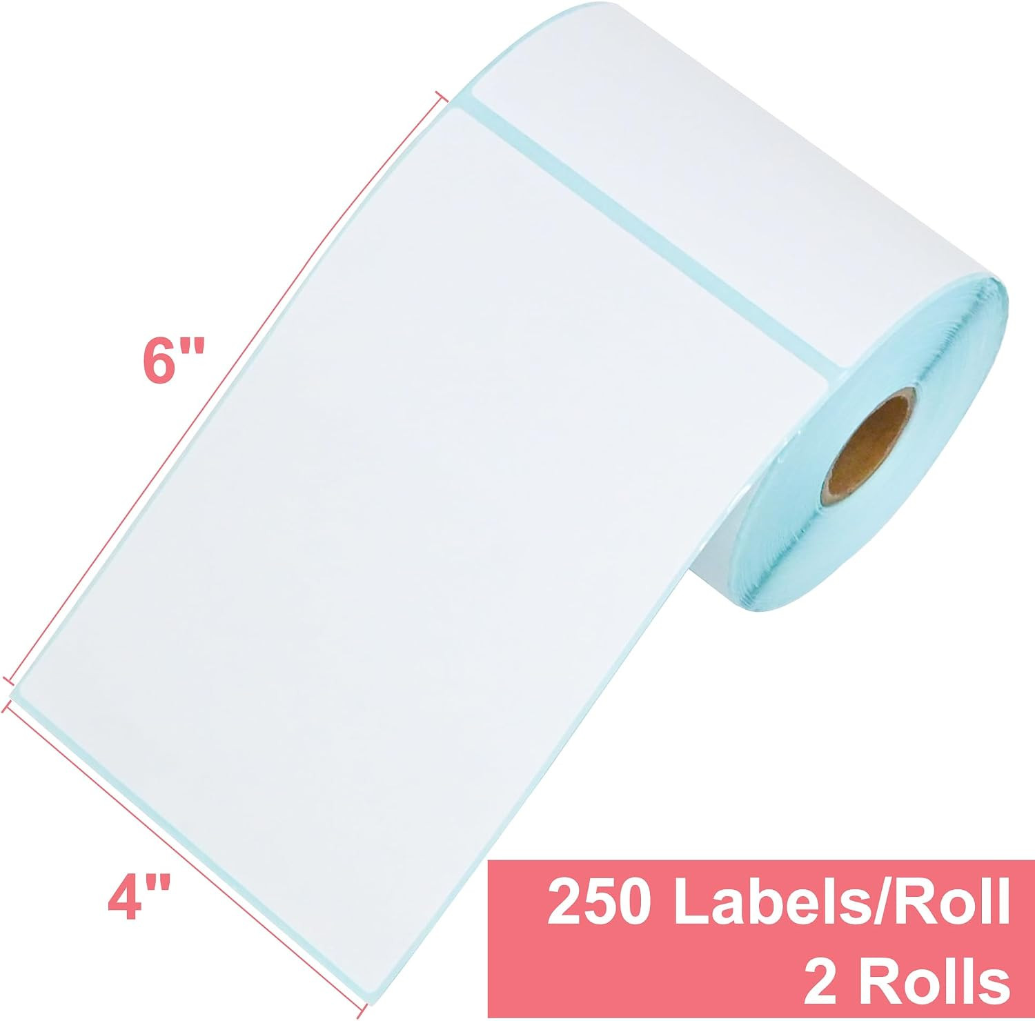 500 PCS 4″X6″ Thermal Shipping Labels -250 Labels/Roll, White