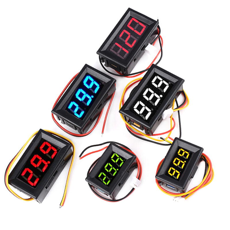 0.36″ 0.56» 2/3Wire DC 0-120V Voltmeter LED Panel 3-Digit Display Voltage Meter