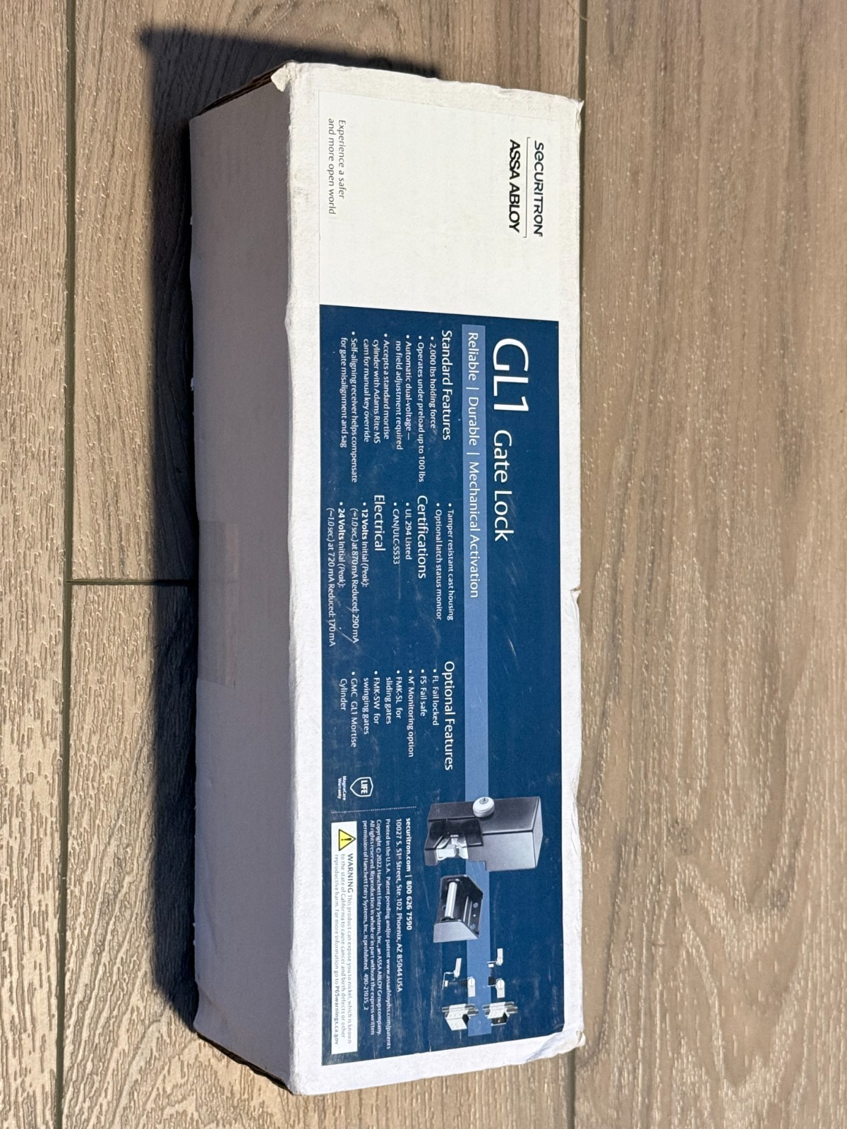 SECURITRON GL1-FL Gate Lock, Surface Mount 12/24vdc Failed Locked Access