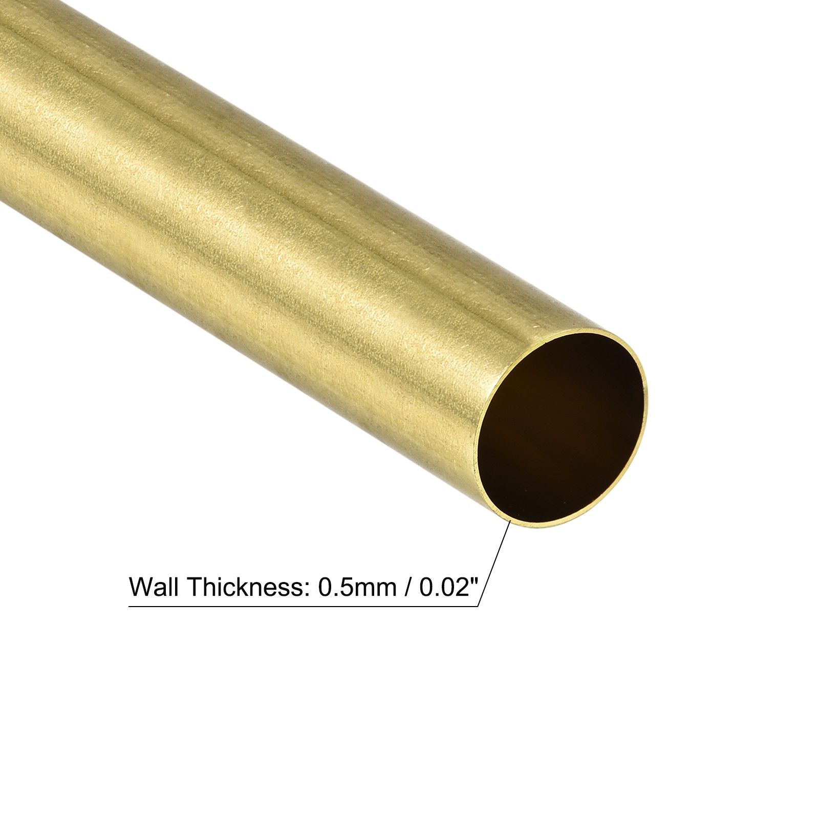 20mm OD 0.5mm Thickness 200mm Long Brass Round Tube for DIY Pipe Tubing
