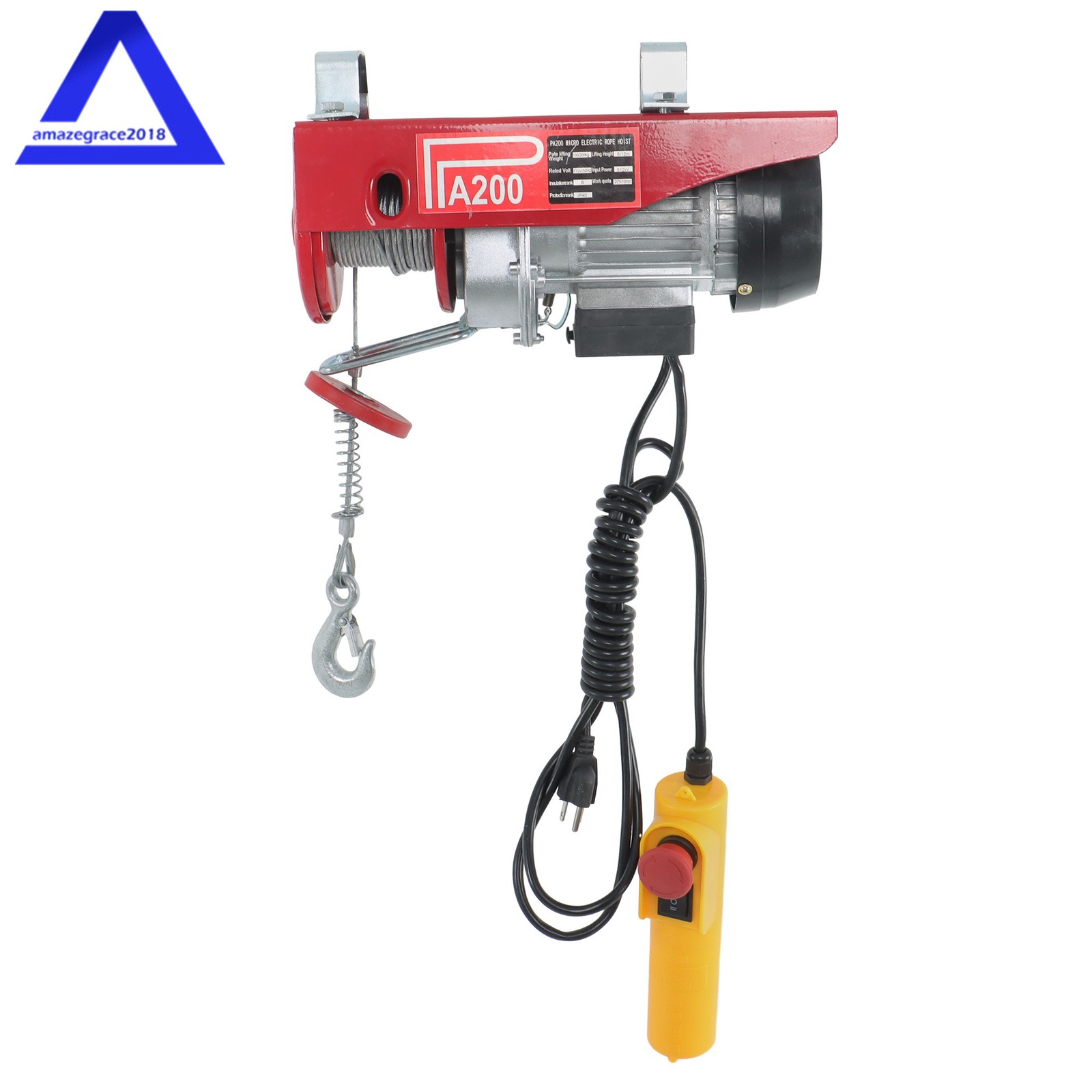 PA200 Mini Electric Hoist 110v 440lbs/200kg 6.6ft/2m Wired Remote Control