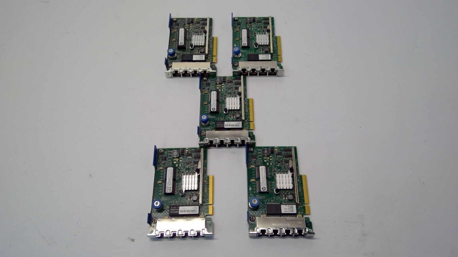 Lot of 5 HP 331FLR 1GB 4-Port Ethernet Adapter Cards, 629133-001
