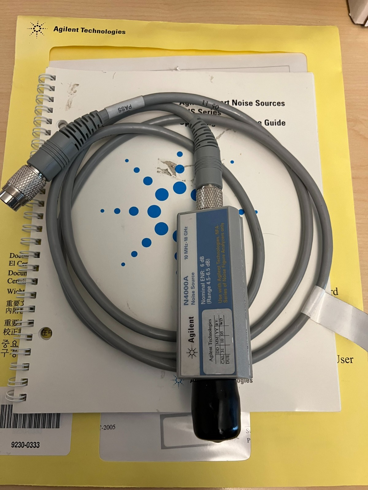 Agilent N4000A Noise Source 10MHz-18GHz ENR 6dB With Manual