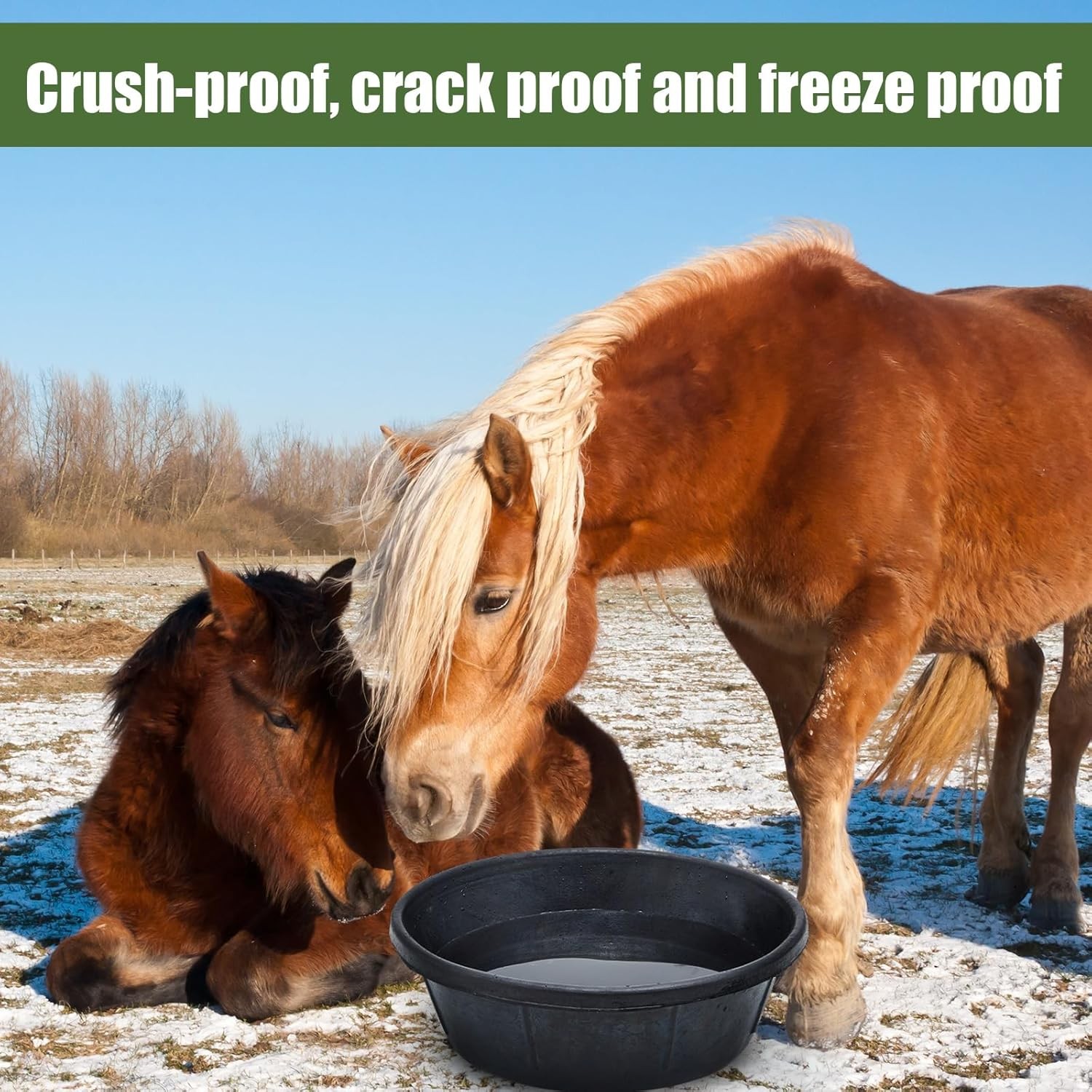 Sadnyy 5 Pcs 8 Quart/ 2 Gallon Rubber Feeder Pan, Rubber Feed Pan Utility Horse