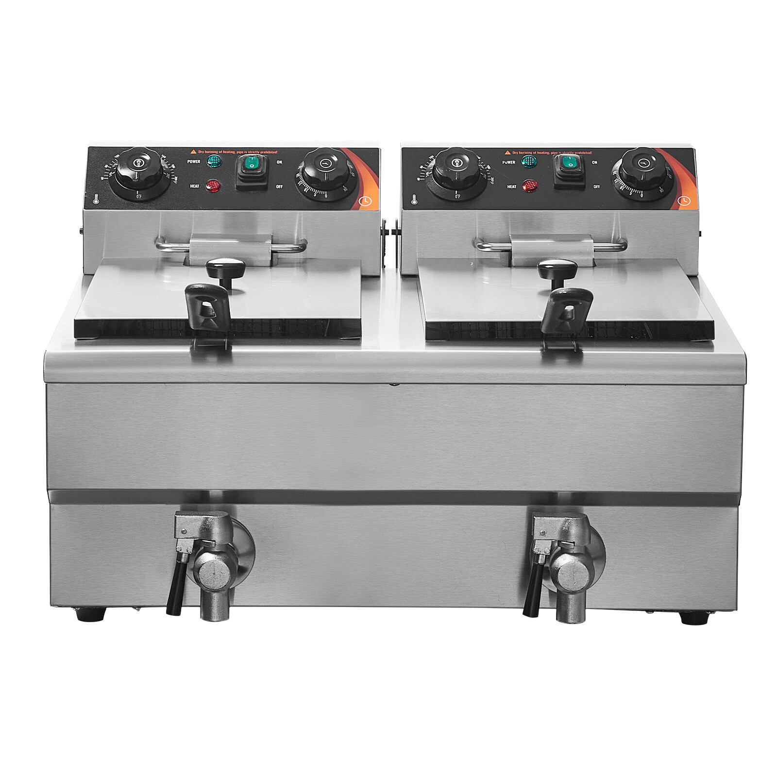 VEVOR 22L Electric Deep Fryer Dual Tank Commercial XL Fry Basket 3000 W