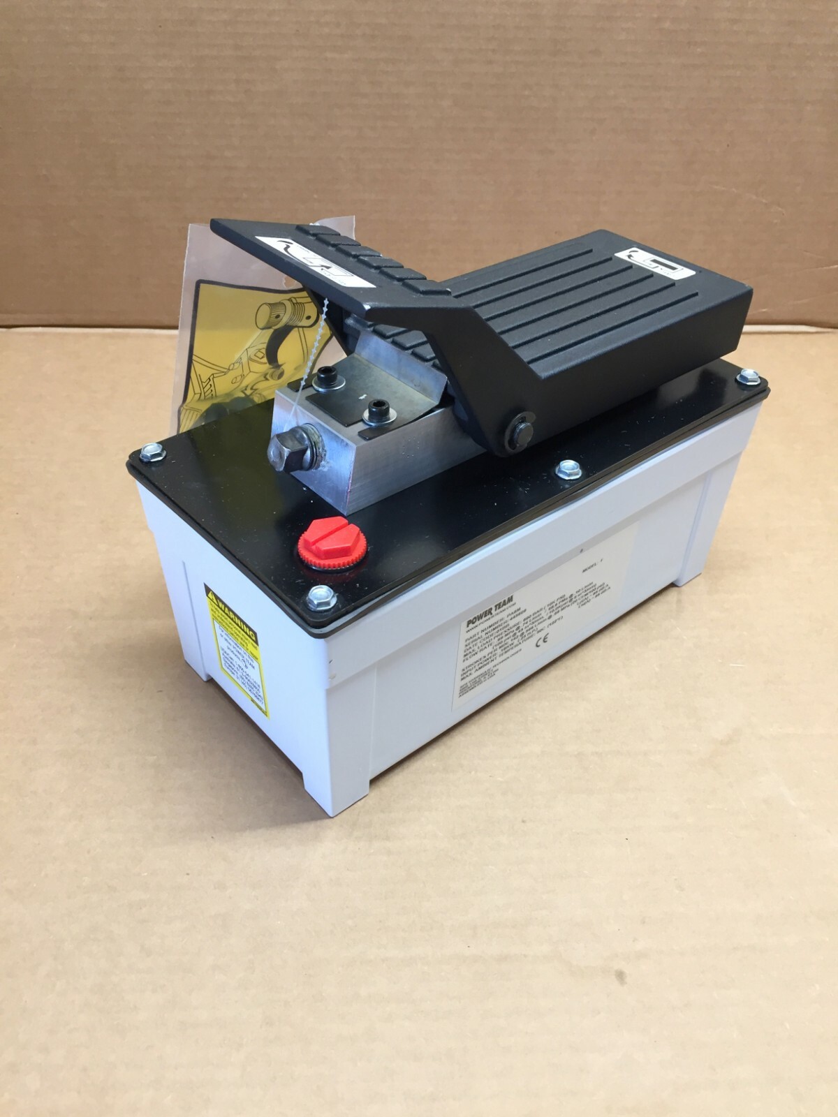 POWER TEAM PA6M AIR OVER HYDRAULIC FOOT PEDAL PUMP ALUMINUM RESERVOIR OEM PUMP