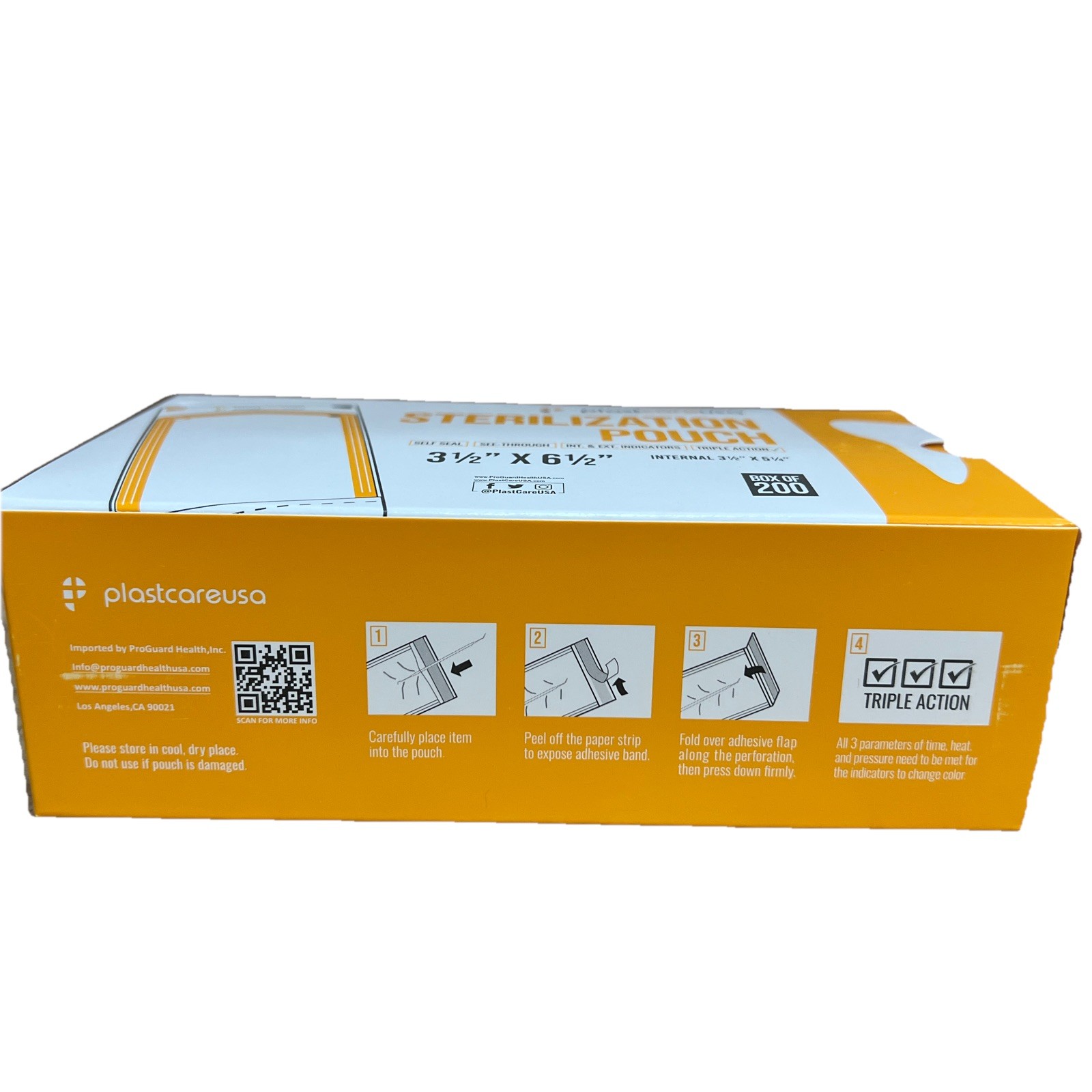 5 Boxes of 200 Plastcare USA 3.5″ x 6.5” Self Seal Sterilization Pouches (1000)
