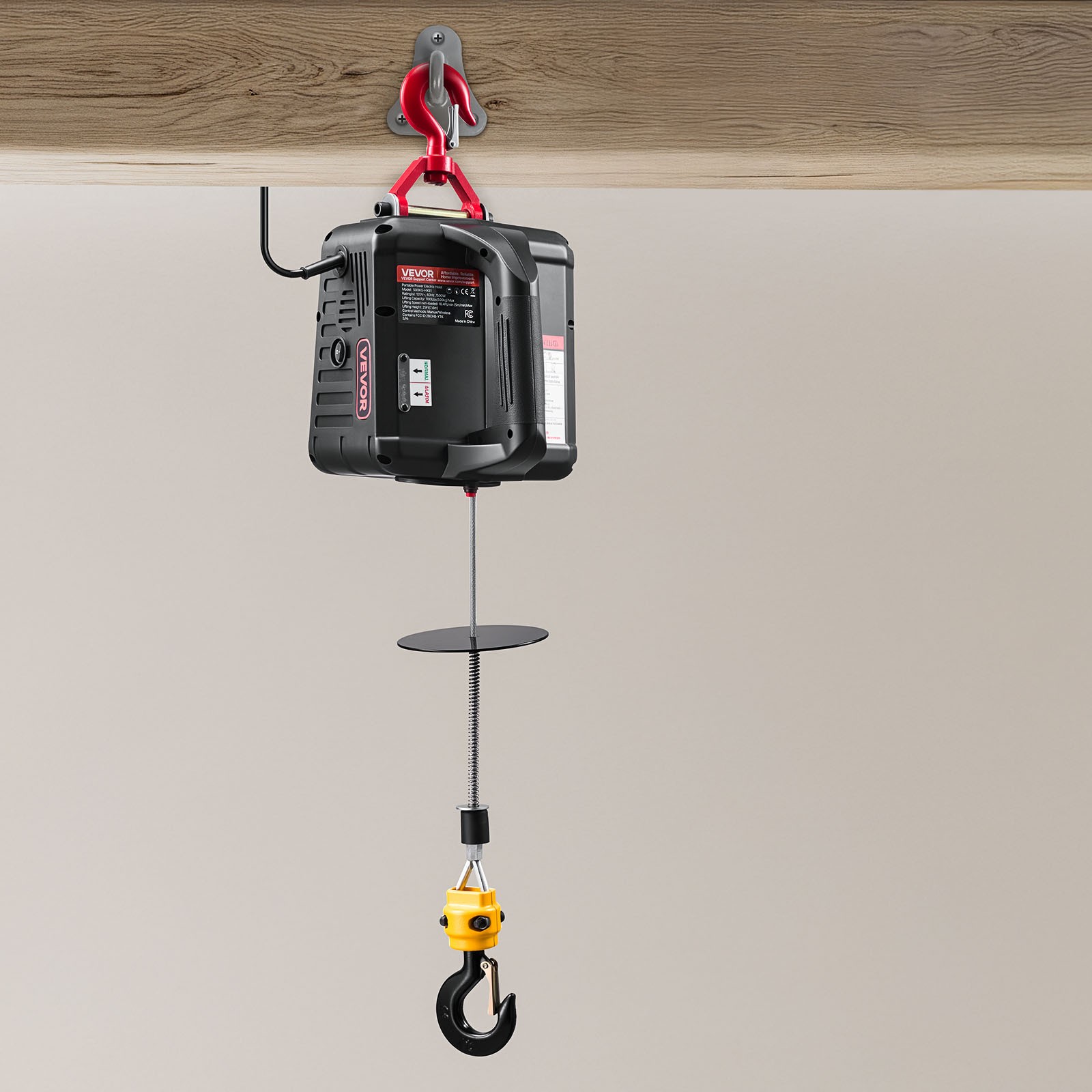 VEVOR 2-in-1 Electric Hoist Winch 1100 lbs Manual Wireless Remote Control