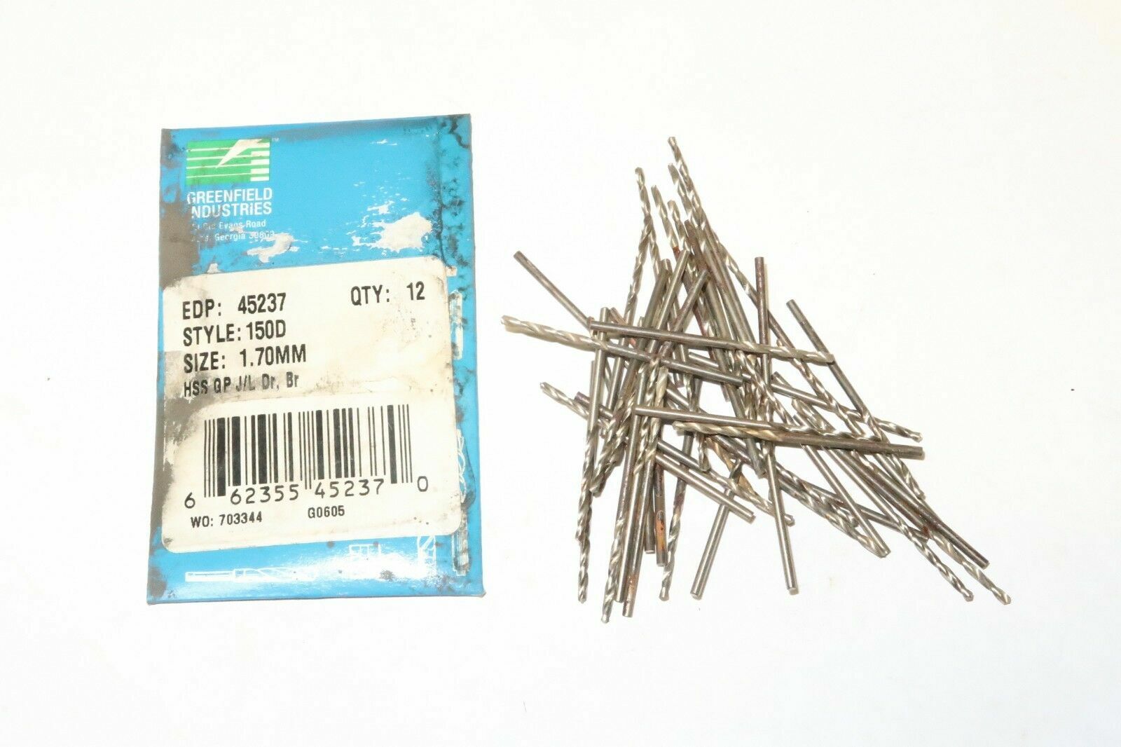 12 pcs GREENFIELD 1.70mm Jobber Length Drills 150D Bright Finish 45237 USA
