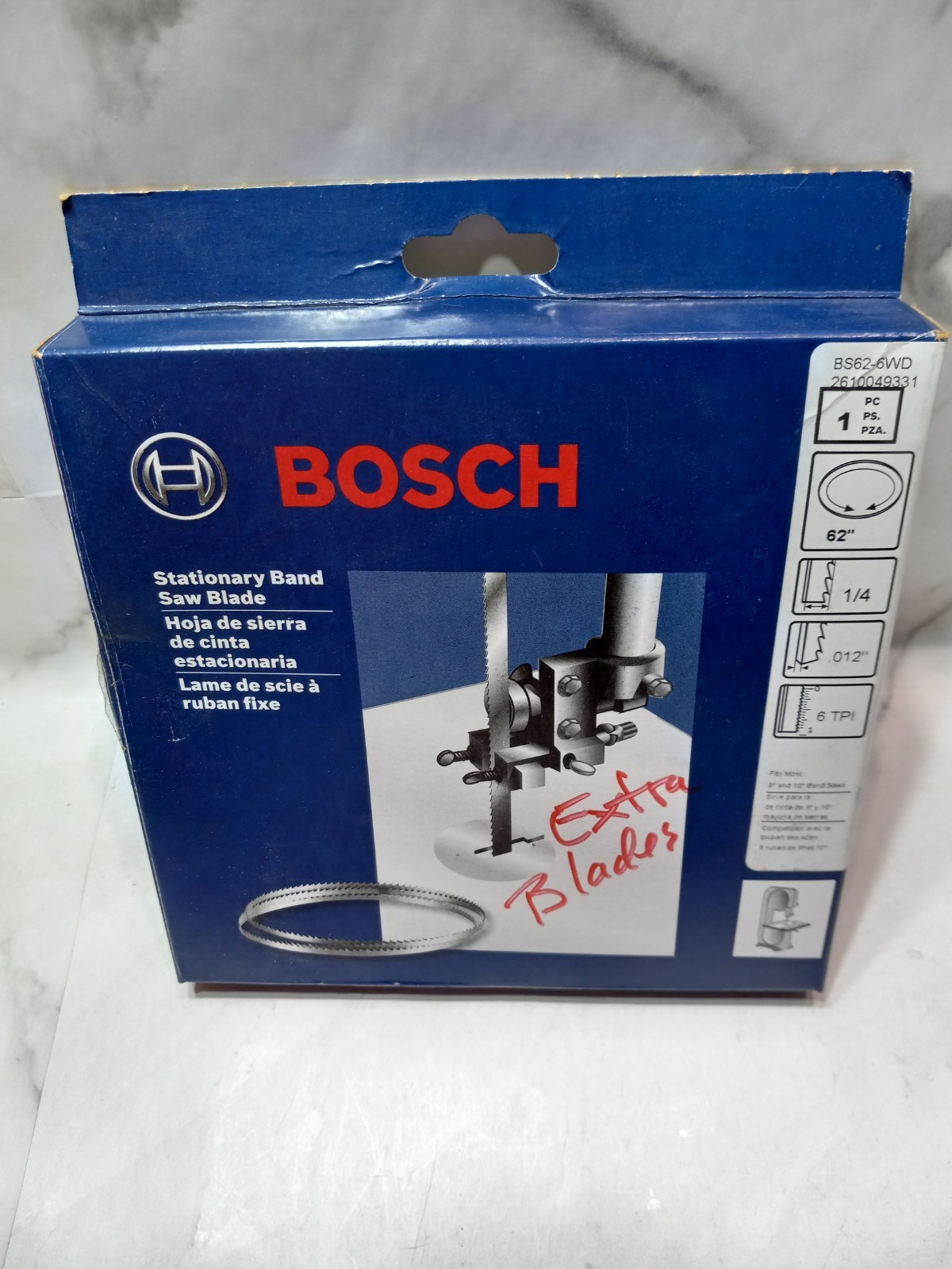 Bosch BS62-6WD Stationary Band Saw Blade 62″ 6 TPI 1/4″ By .012″ New in Box