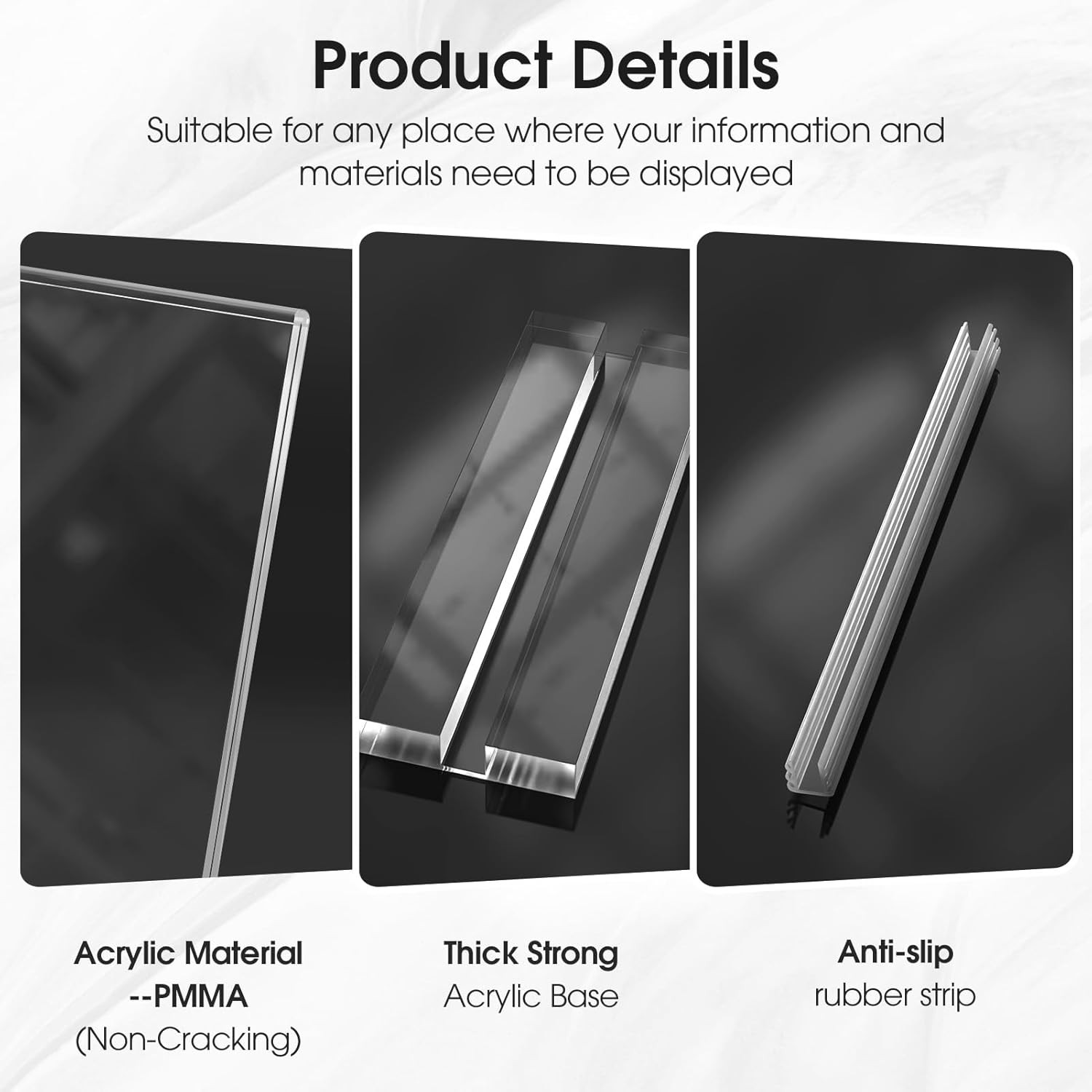 Acrylic Sign Holder 8.5 X 11 Inches 1 Pack, Double Sided Plastic Display Stands