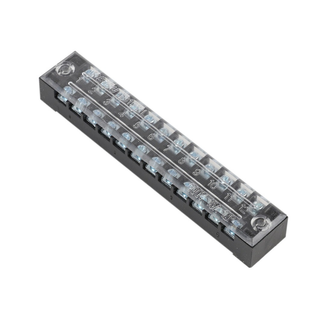 5Pcs Dual Row 12 Positions Screw Terminal Electric Barrier Strip Block 15A 600V