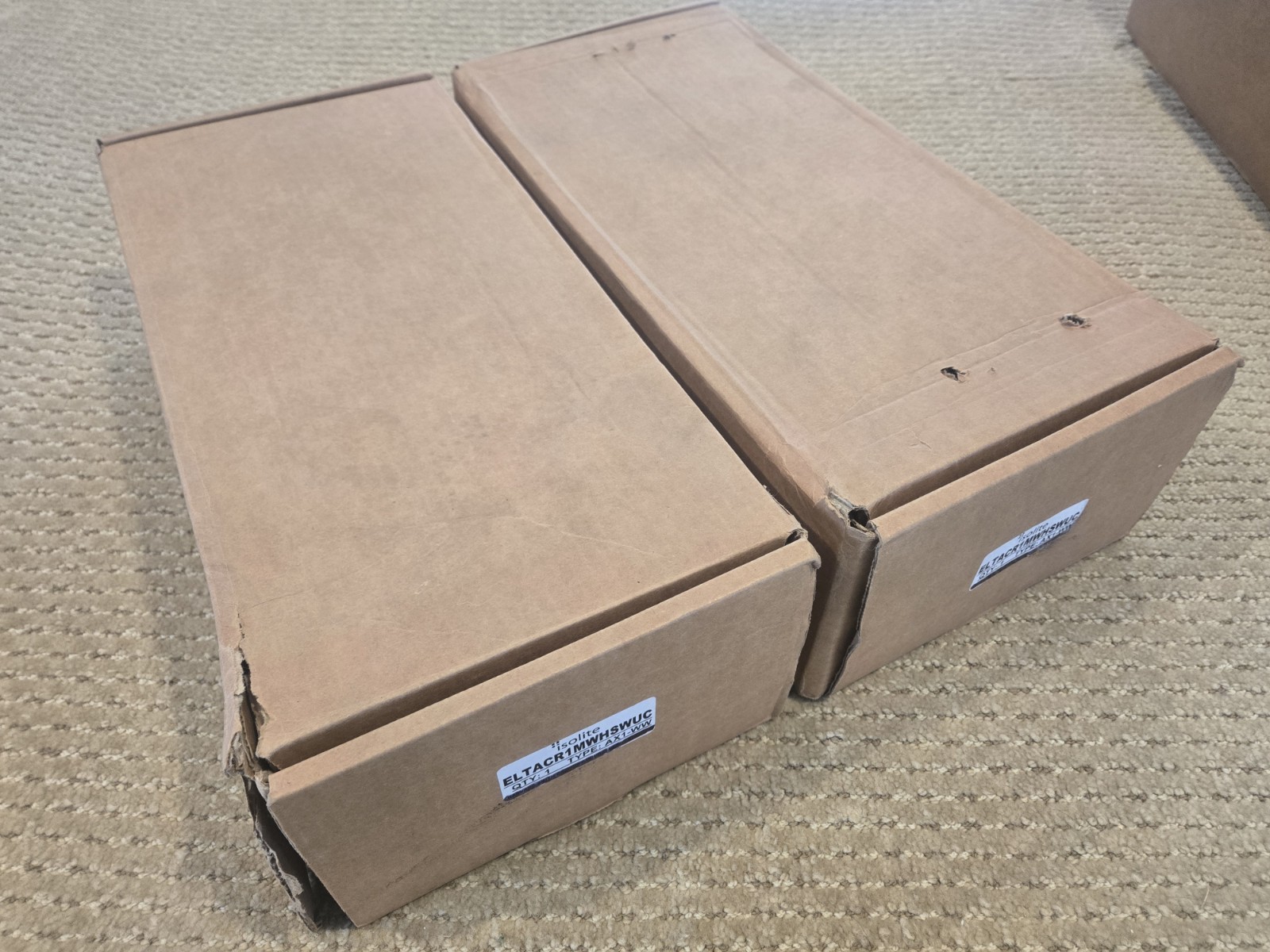 Lot: 2 Isolite AX1-WW Exit Signs – Red Letters/White Housing Wall Surface Mount