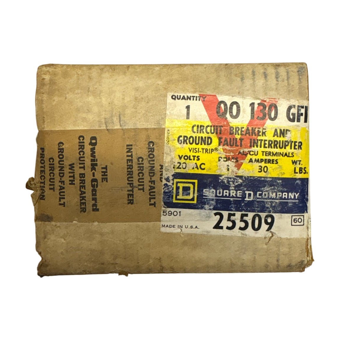 Square D QO130GFI 30A 1-Pole 120V GFCI Circuit Breaker Qwik-Gard NOS