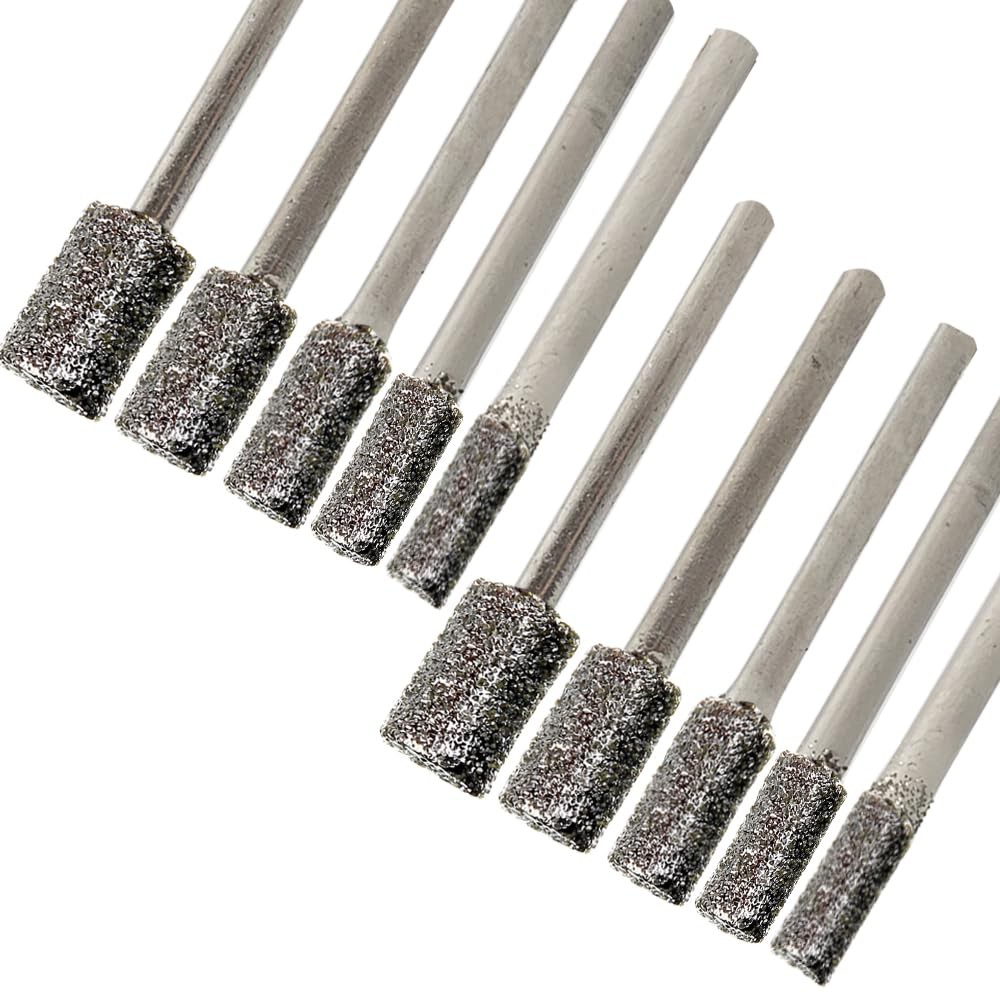 60 Grit Diamond Coated Grinding Bit Sets 1/8″ Shank Cylinder Head Rotary Diamond