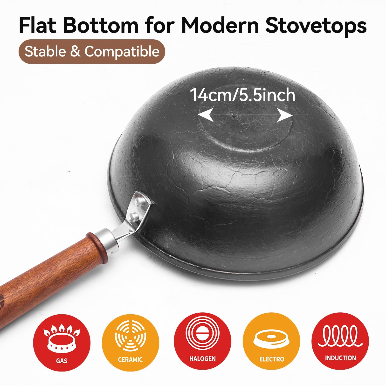 Wangyuanji 9.5 Inch Small Cast Iron Wok Lid – Shell Texture Uncoated