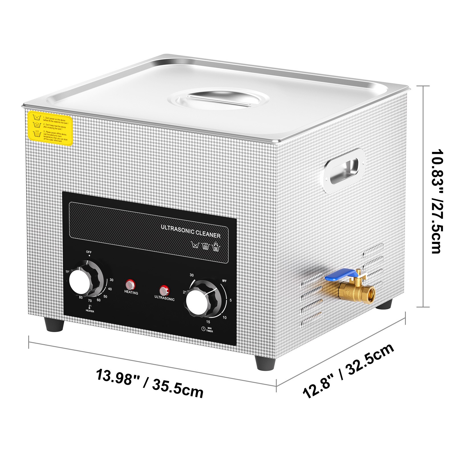 VEVOR 15L Ultrasonic Cleaner with Heater Timer & Basket Digital Sonic Machine