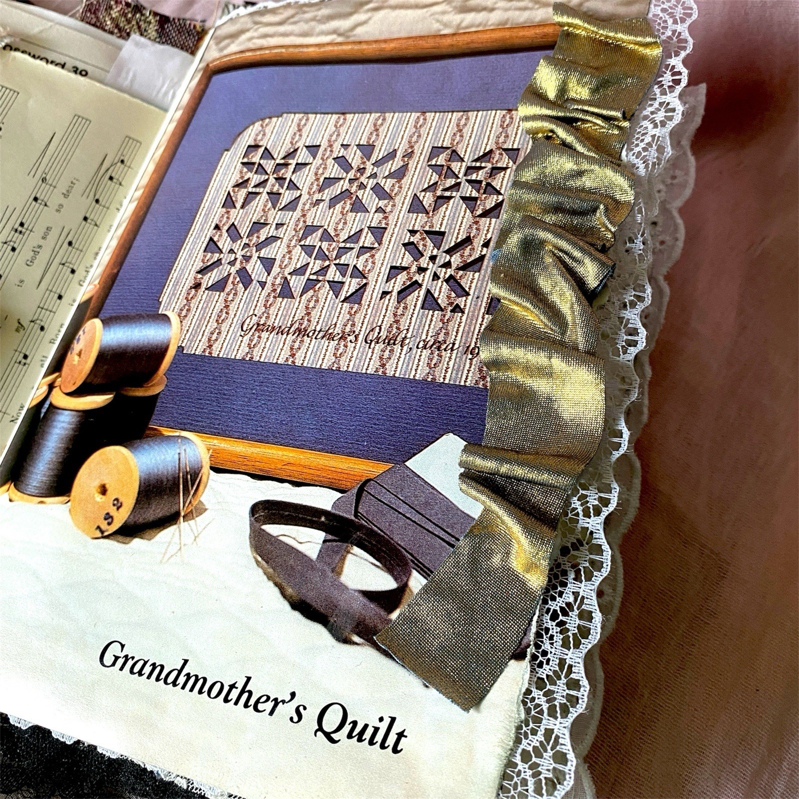 Handmade Authentic Vintage Junk Journal Book 90 Pgs Layered Lace Pockets Diary