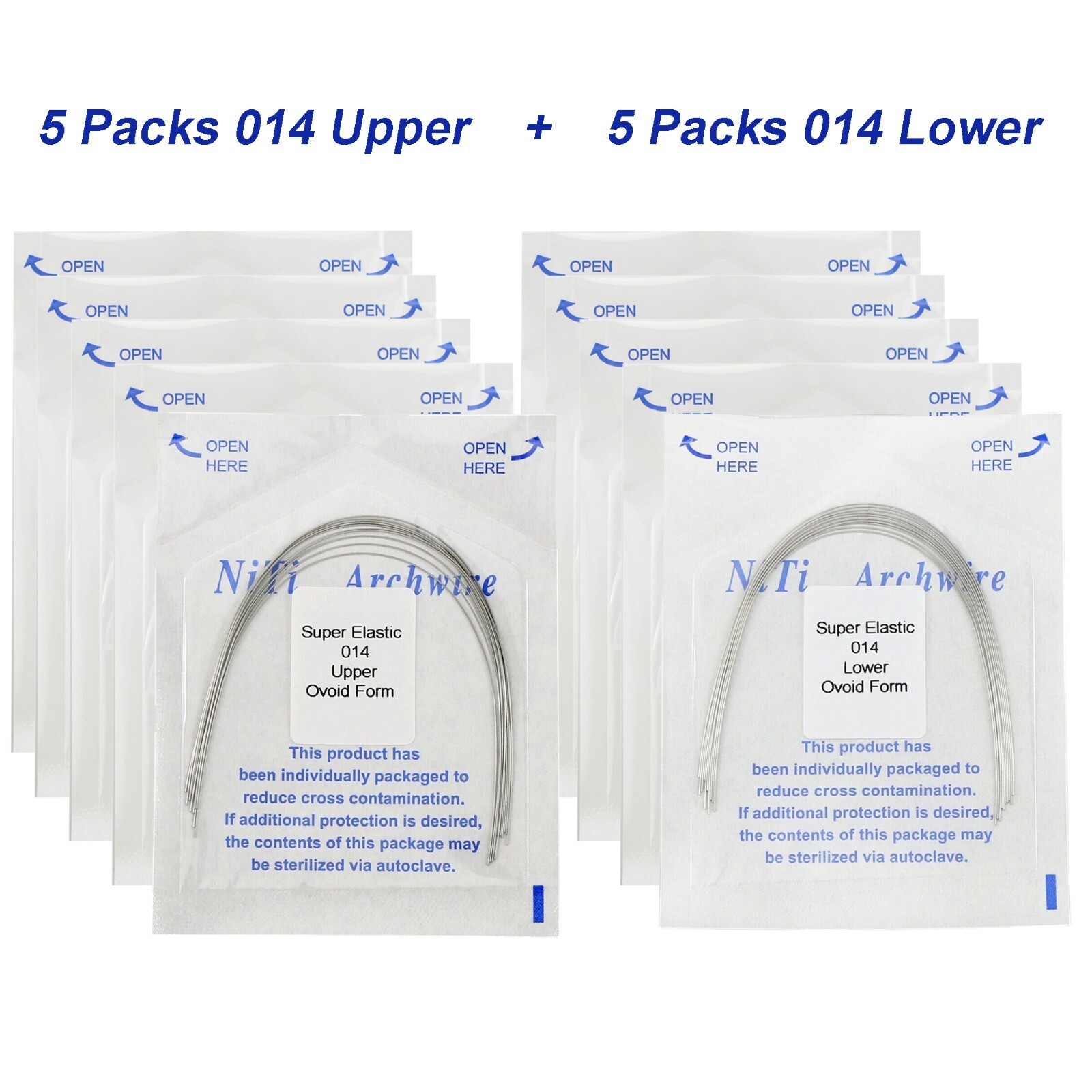100pcs Dental Orthodontic Niti Arch Wire Super Elastic Ovoid Round Rectangular