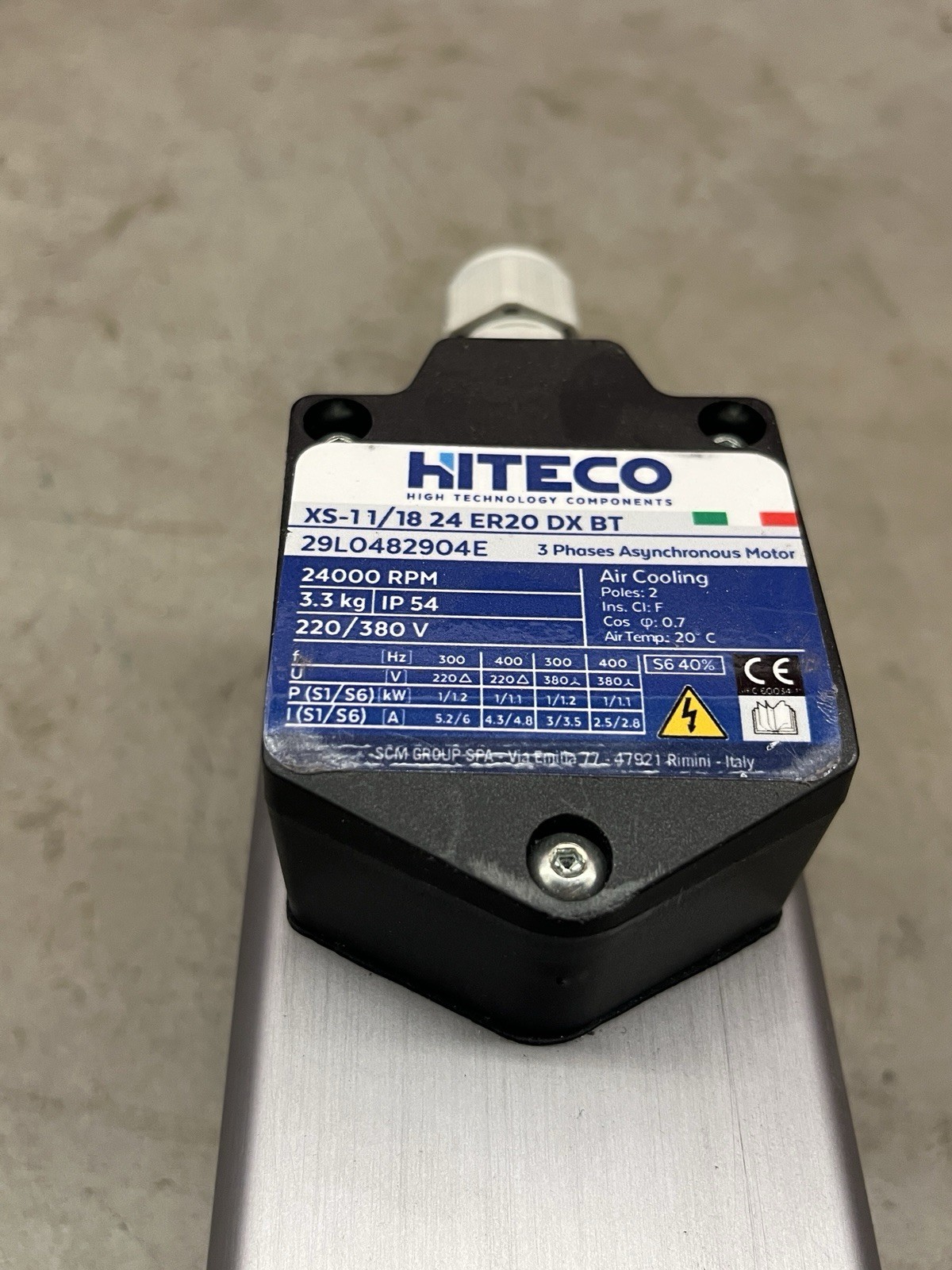 Hiteco XS-11/18 24 ER20 DX BT CNC Spindle Motor 24000RPM Tested Working