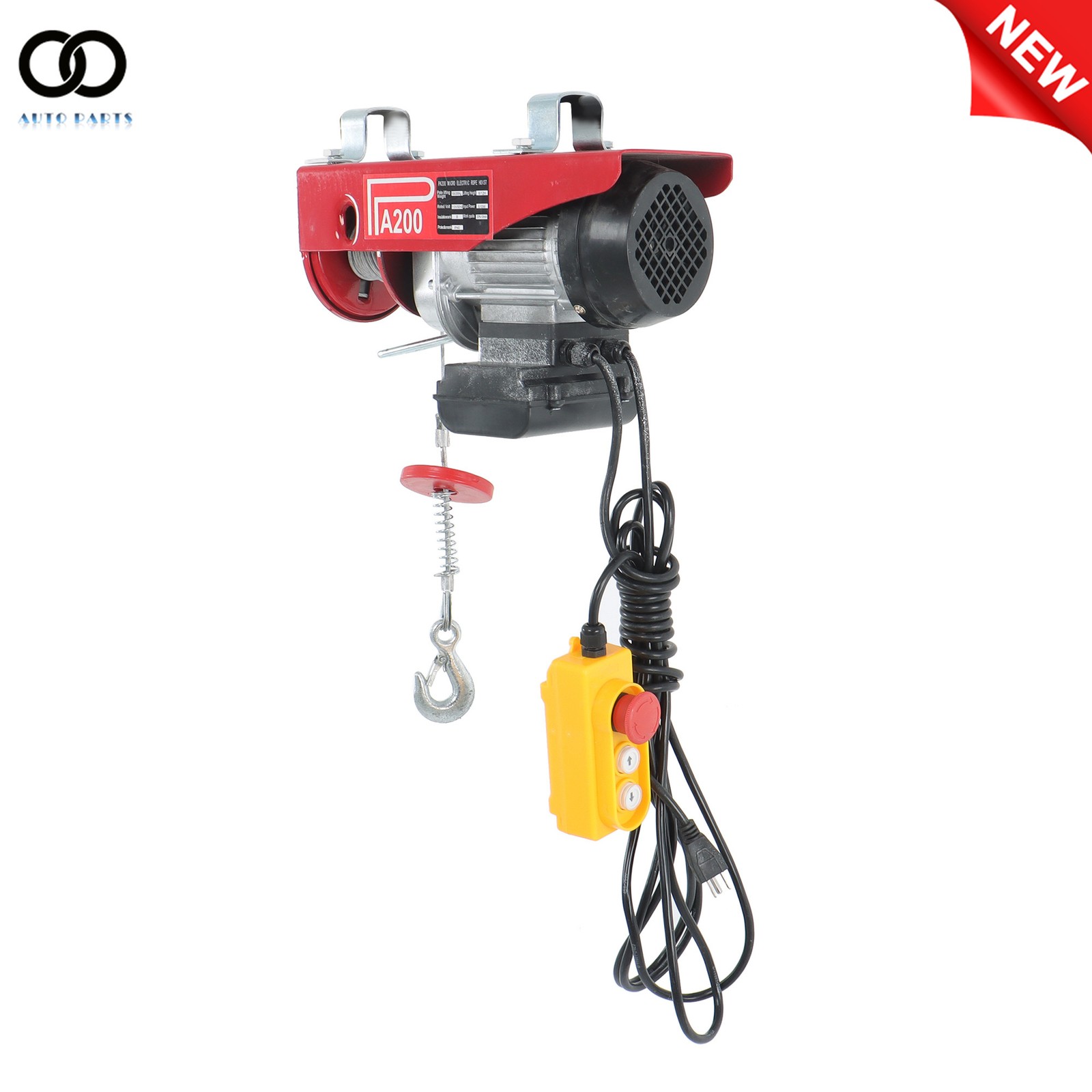 440lbs/ 200kg 110V Electric Hoist with 14 FT Wired Remote Control 510W Motor