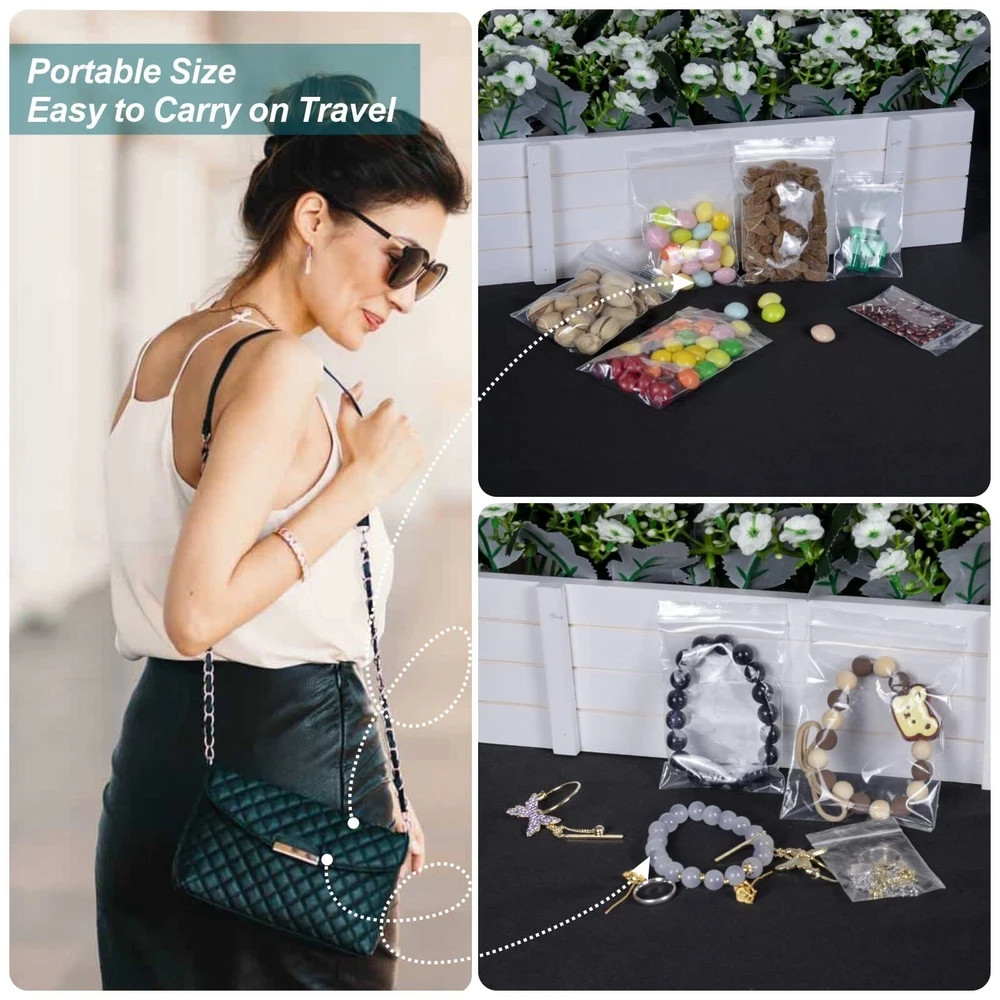Small Plastic Bags Mini Zip Lock Bags for Jewelry Pill Candy Assorted 500 Pcs