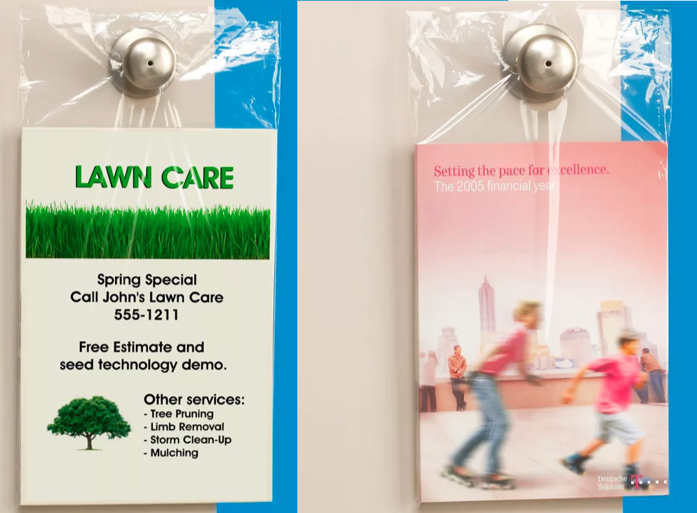 100 clear 6 x 12 Doorknob Poly Bags Flyer Catalogs Uline plastic bags hangers