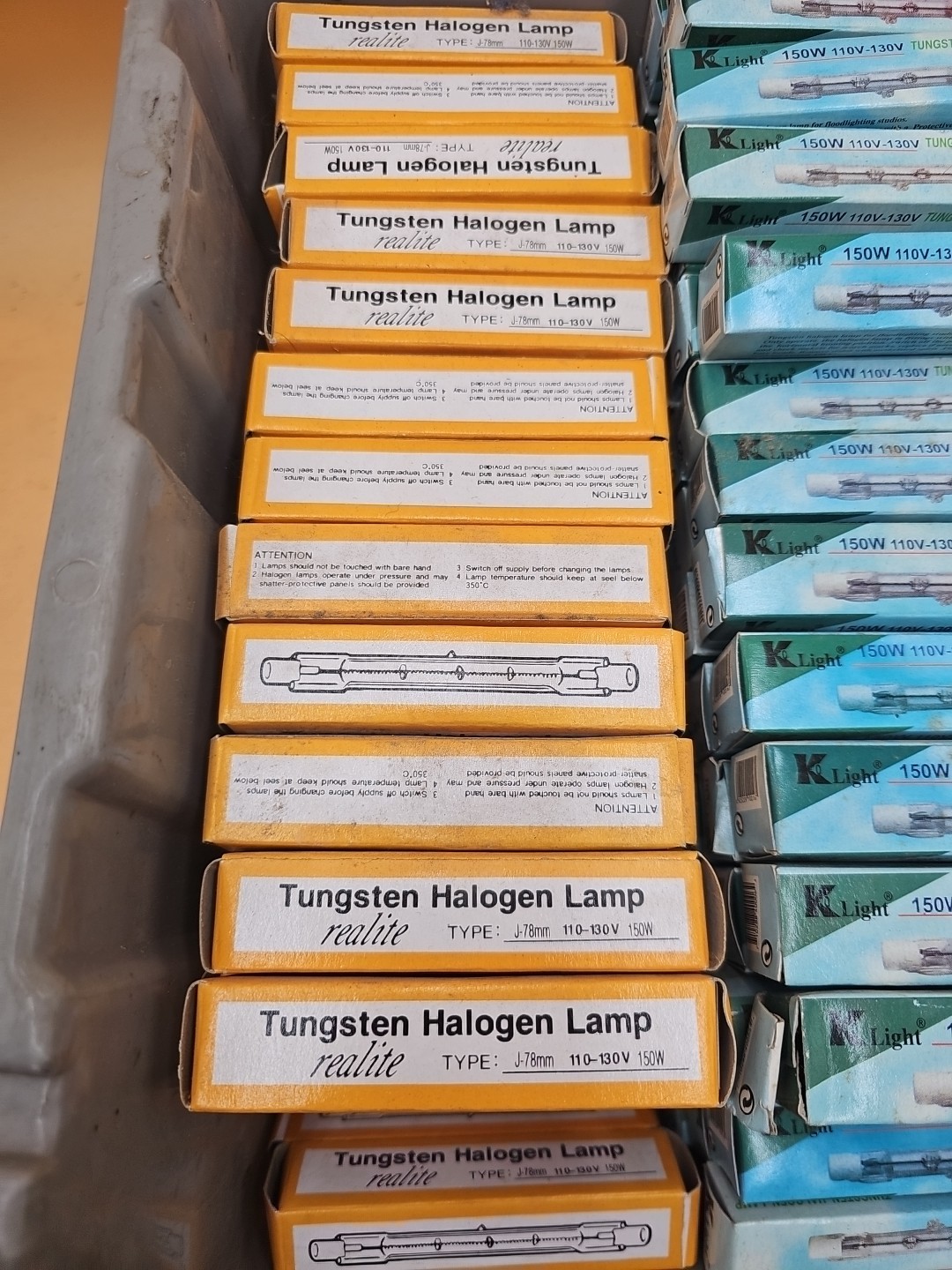 LOT OF 131 J78 Tungsten Halogen Lamp Bulbs. Double End. 110V-130V 150W