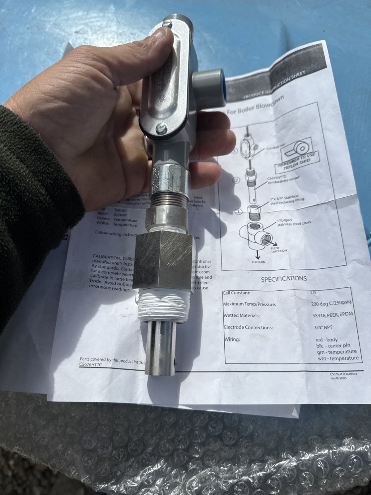 Sensorex Cs676httc -k=0.1/p1k Cs676 Conductivity Sensor