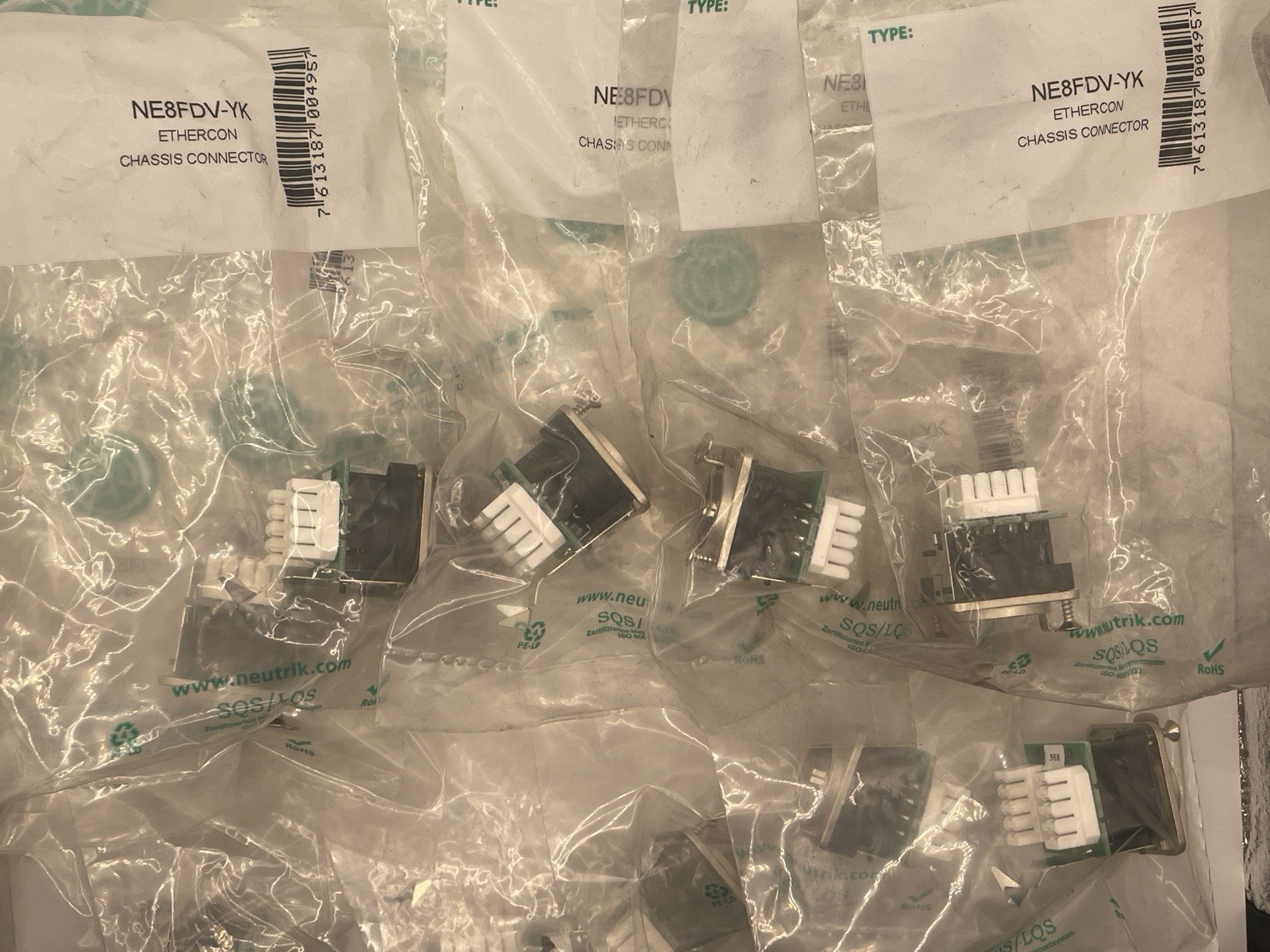 10 Neutrik NE8FDV-YK etherCON Series Panel Mount Receptacle