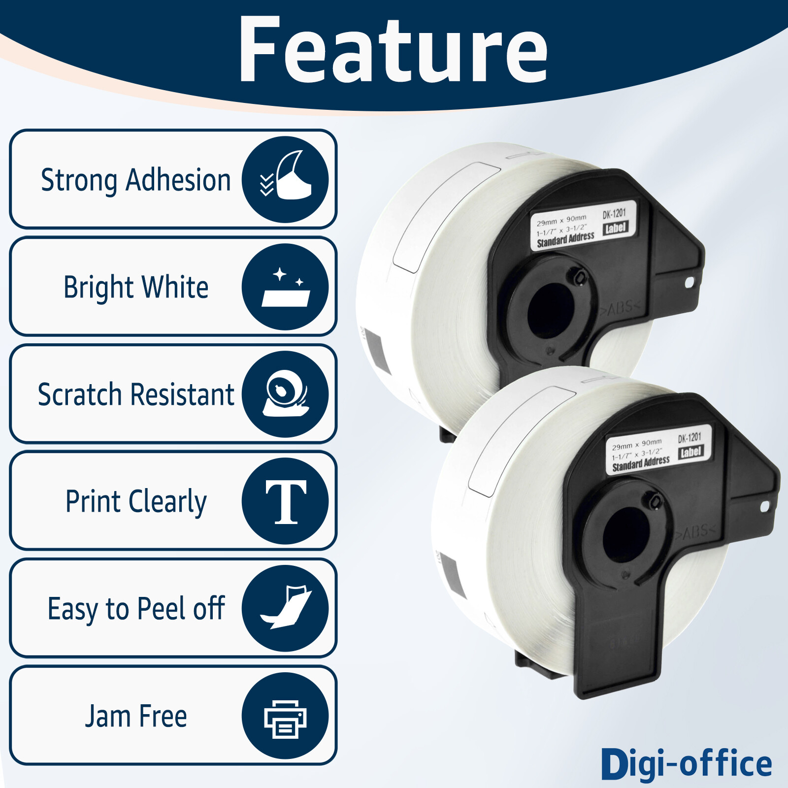 2Rolls DK-1201 1.1in x 3.5 in Standard Paper Address Labels For Brother QL-810W