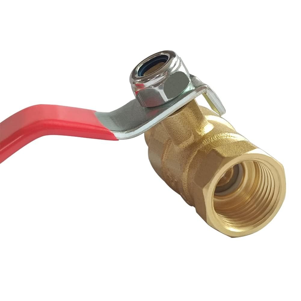 Brass 3/8 Inch NPT Female x 3/8 Inch NPT Male Ball Valve AntiRust 2 PCS