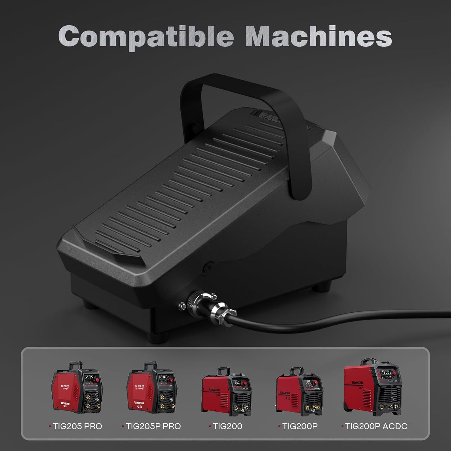 TIG Welding Foot Pedal, 5-Pin Remote Amp Control, Wider Contact Area & Strap Des
