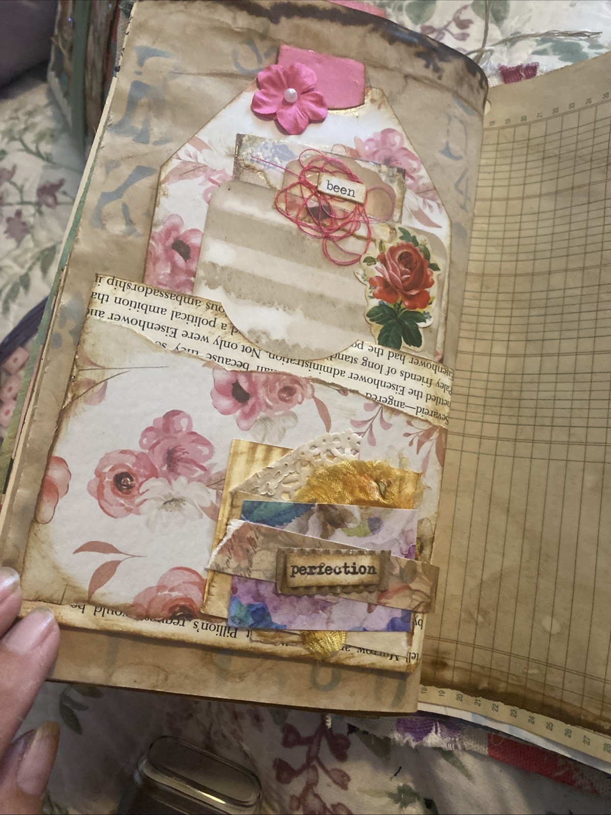 Junk Journal Handmade with pockets, belly bands, tucks journal cards, tags