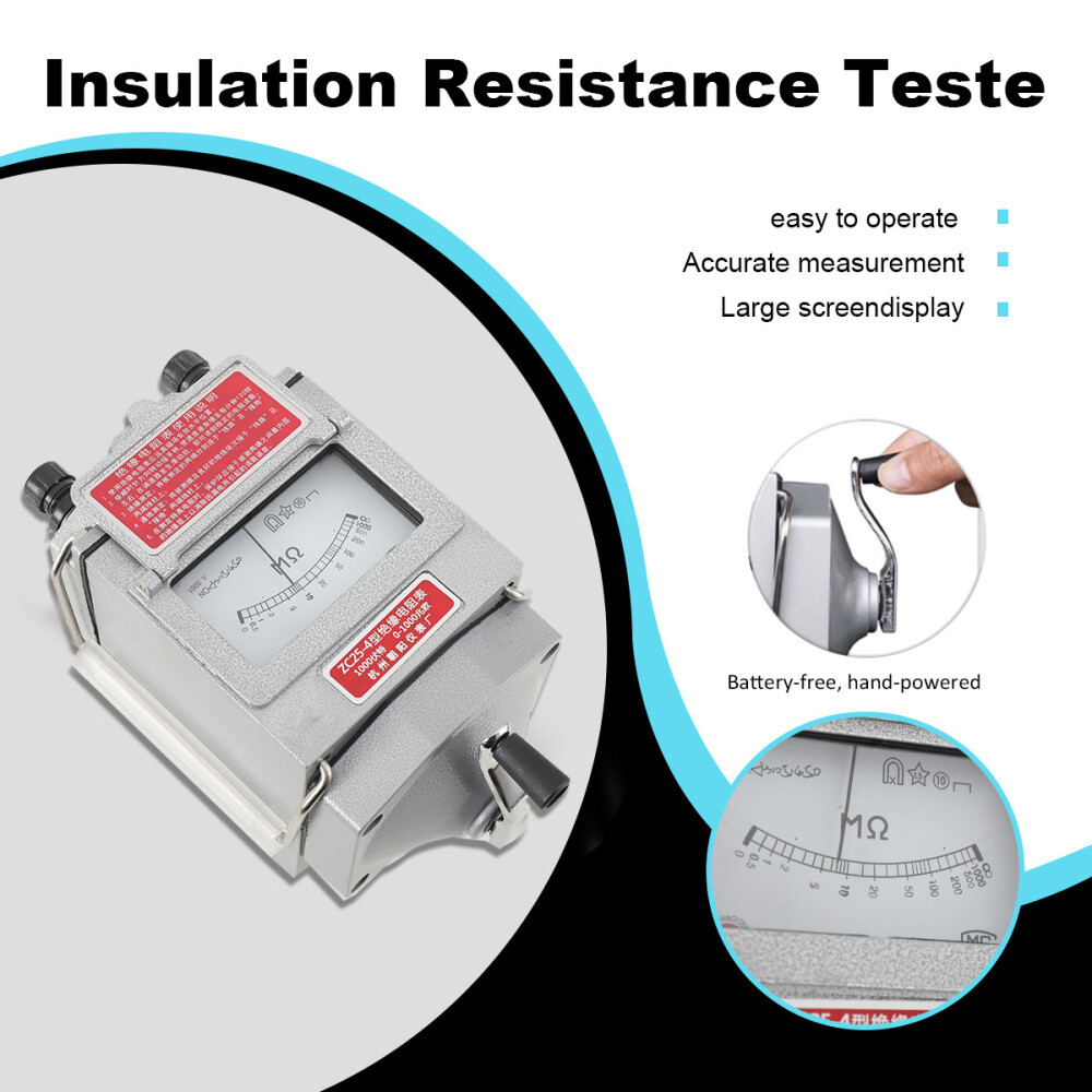 0-1000MΩ Megger Meter Insulation Resistance Tester Meter Megohmmeter Set 1000V