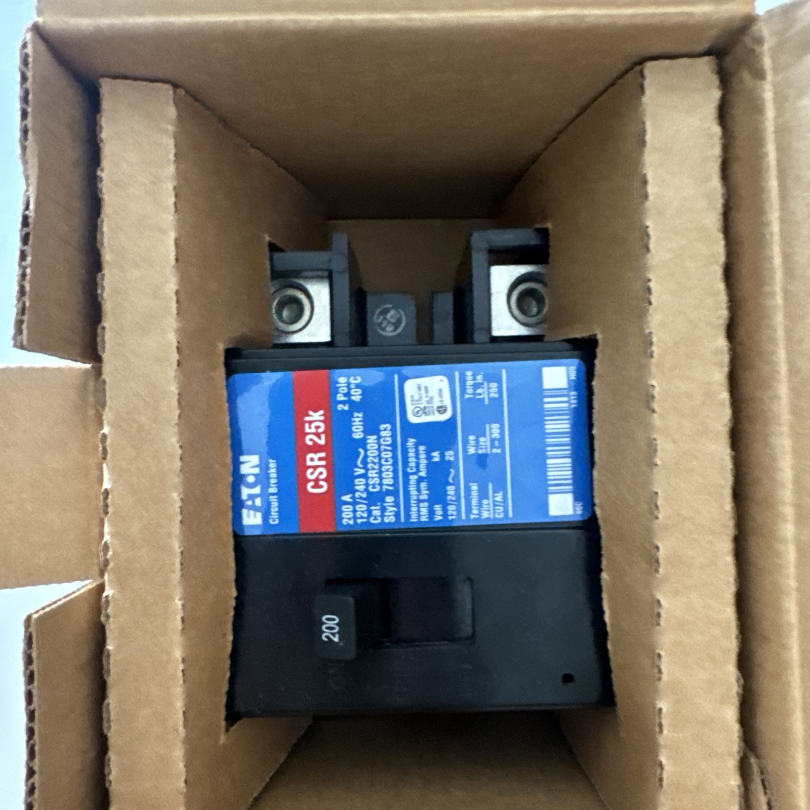 Eaton CSR2200N Type CSR Standard Circuit Breaker – Black