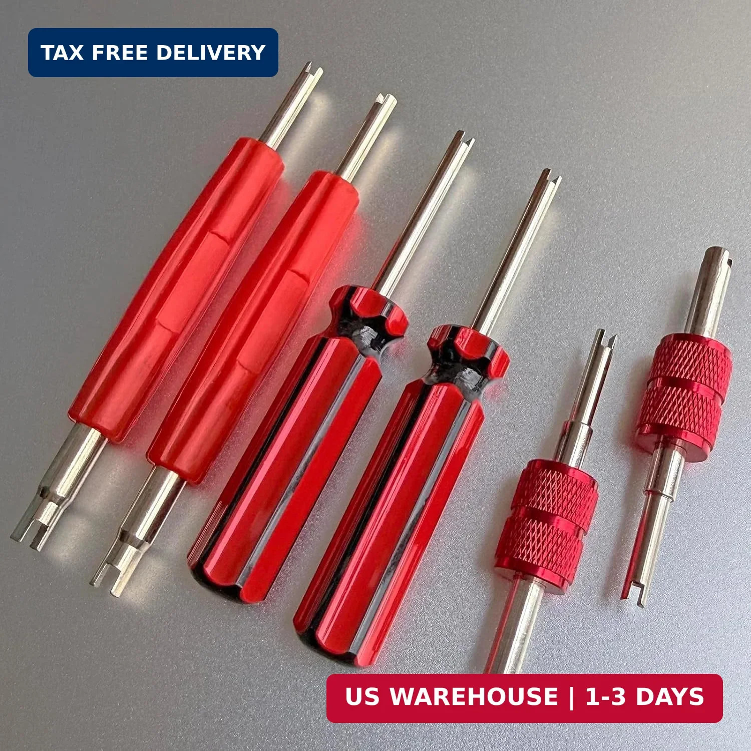6Pcs Valve Stem Removal Tool Kit, R134a R12 A/C HVAC Air Conditioner Schrader Va
