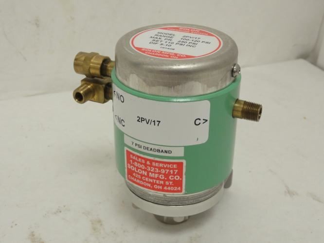 202035 Old-Stock; Solon 2PV/17 Pressure Switch; 1/4 FNPT 100-120Psi; 250 Max