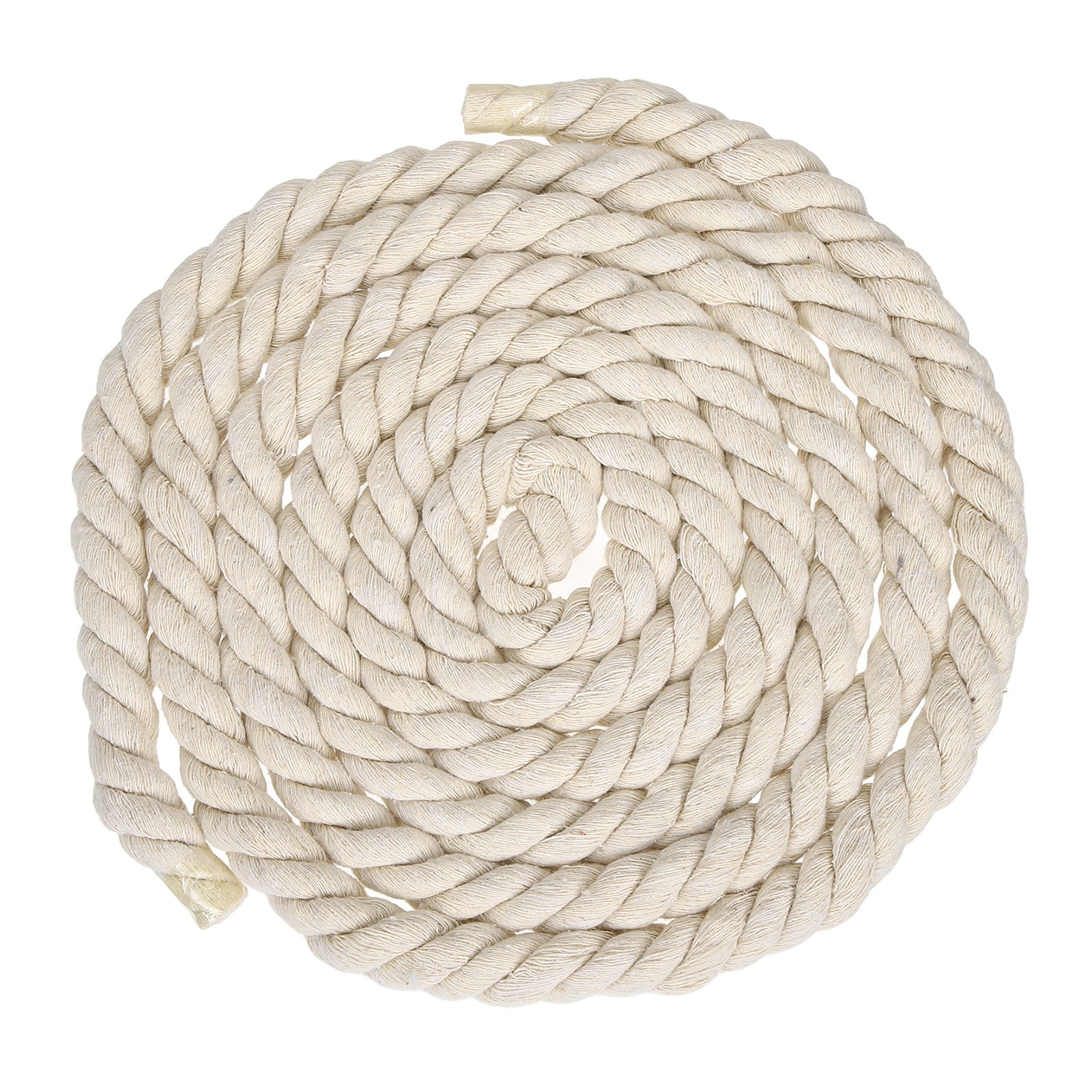 18mm x 11.5 Feet Beige Cotton Rope 3 Strand for DIY Wall Hanging Knotting