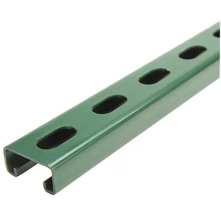 Single Channel Strut, Slotted, Steel, Painted, 9/16 In X 1-1/8 In Hole Size,