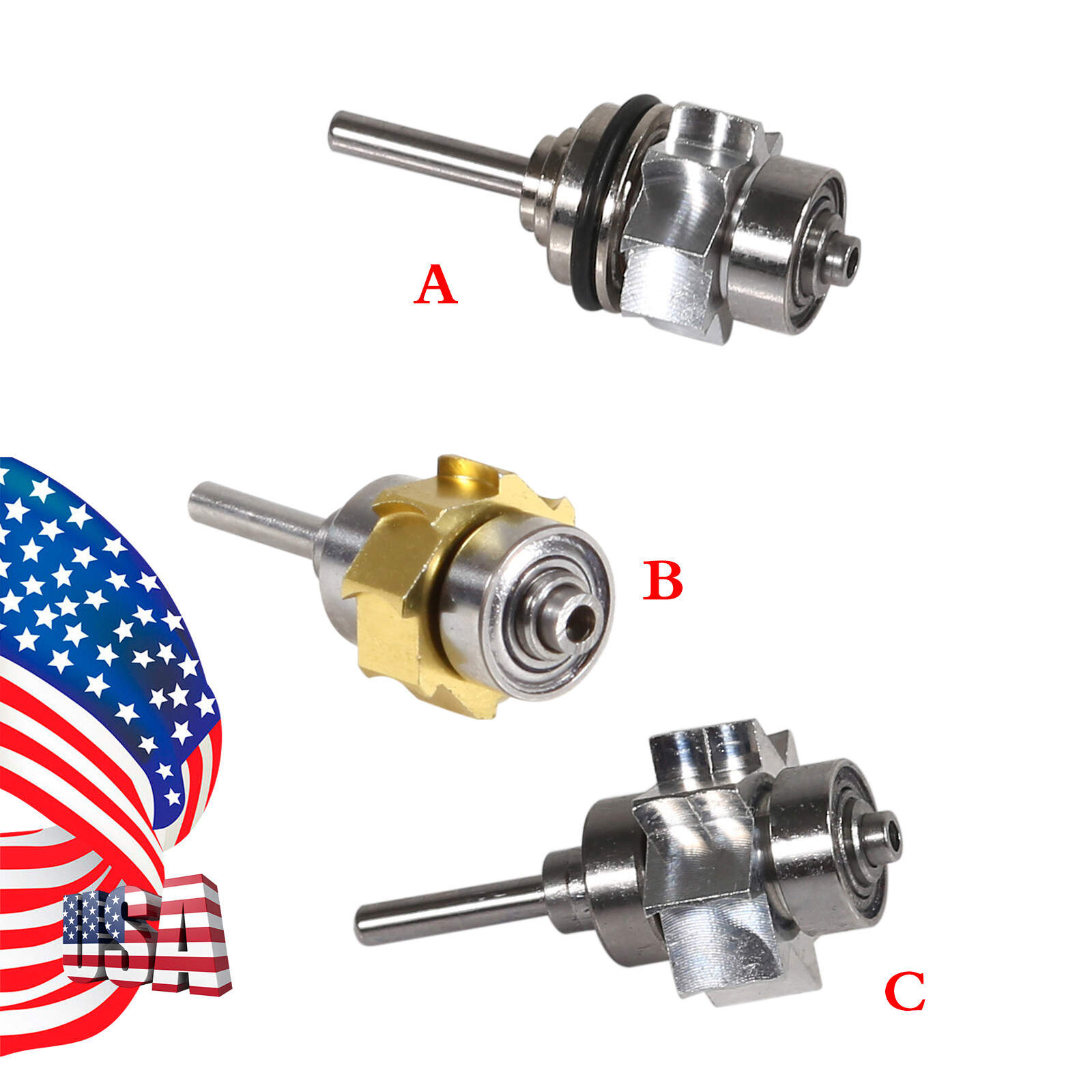 Dental Cartridge Turbine Rotor For High Speed /LED Fiber Optic Handpiece YB6/YBT