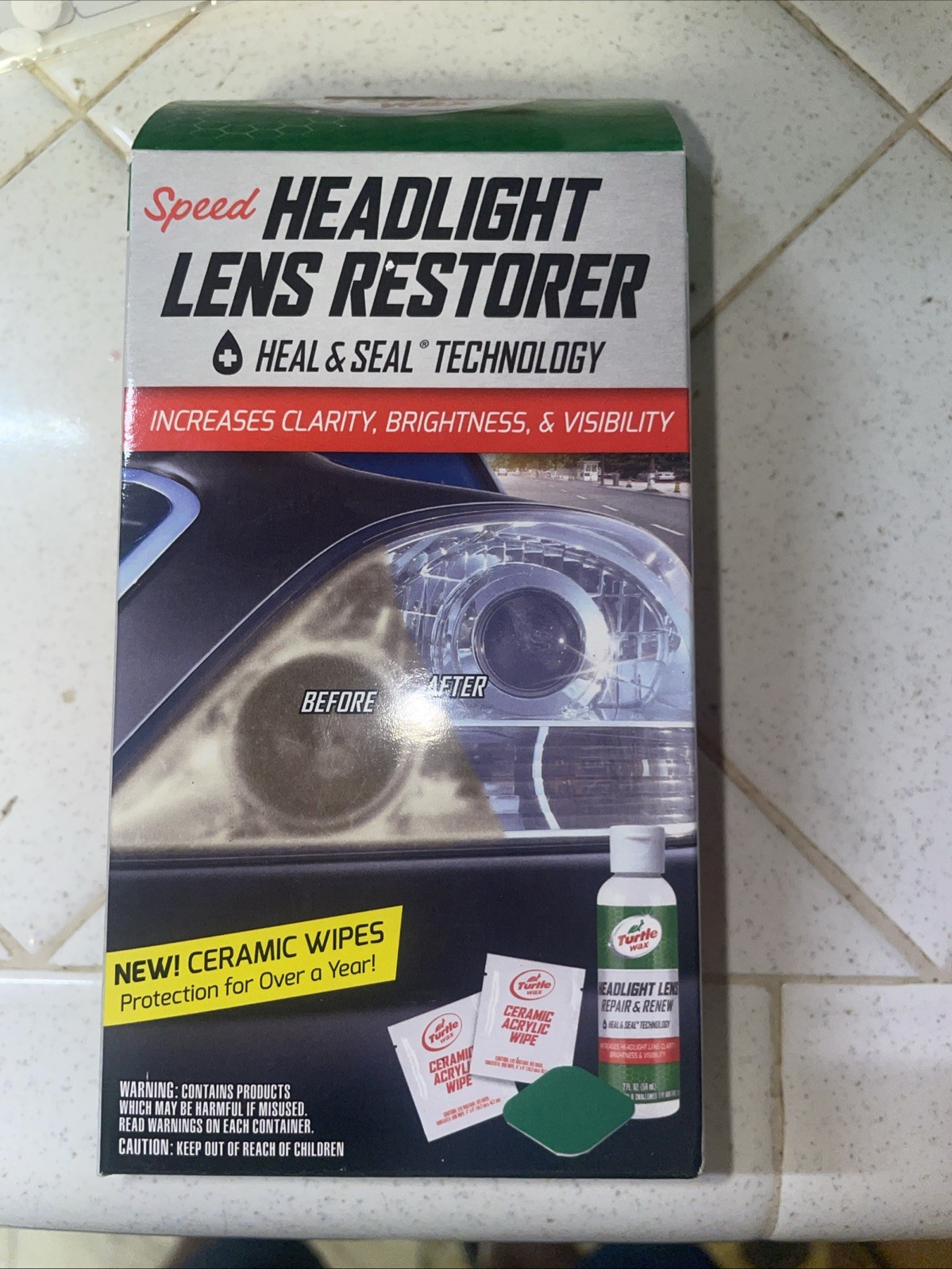 Turtle Wax Glass/Metal/Plastic Headlight Restorer Kit