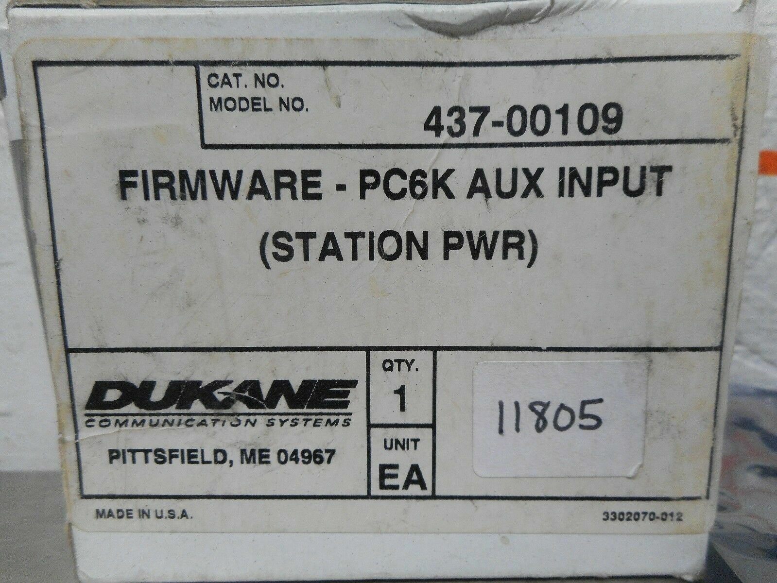 DUKANE 437-00109 Firmware PC6K Aux Input (STATION PWR) New In Box (Lot of 2)